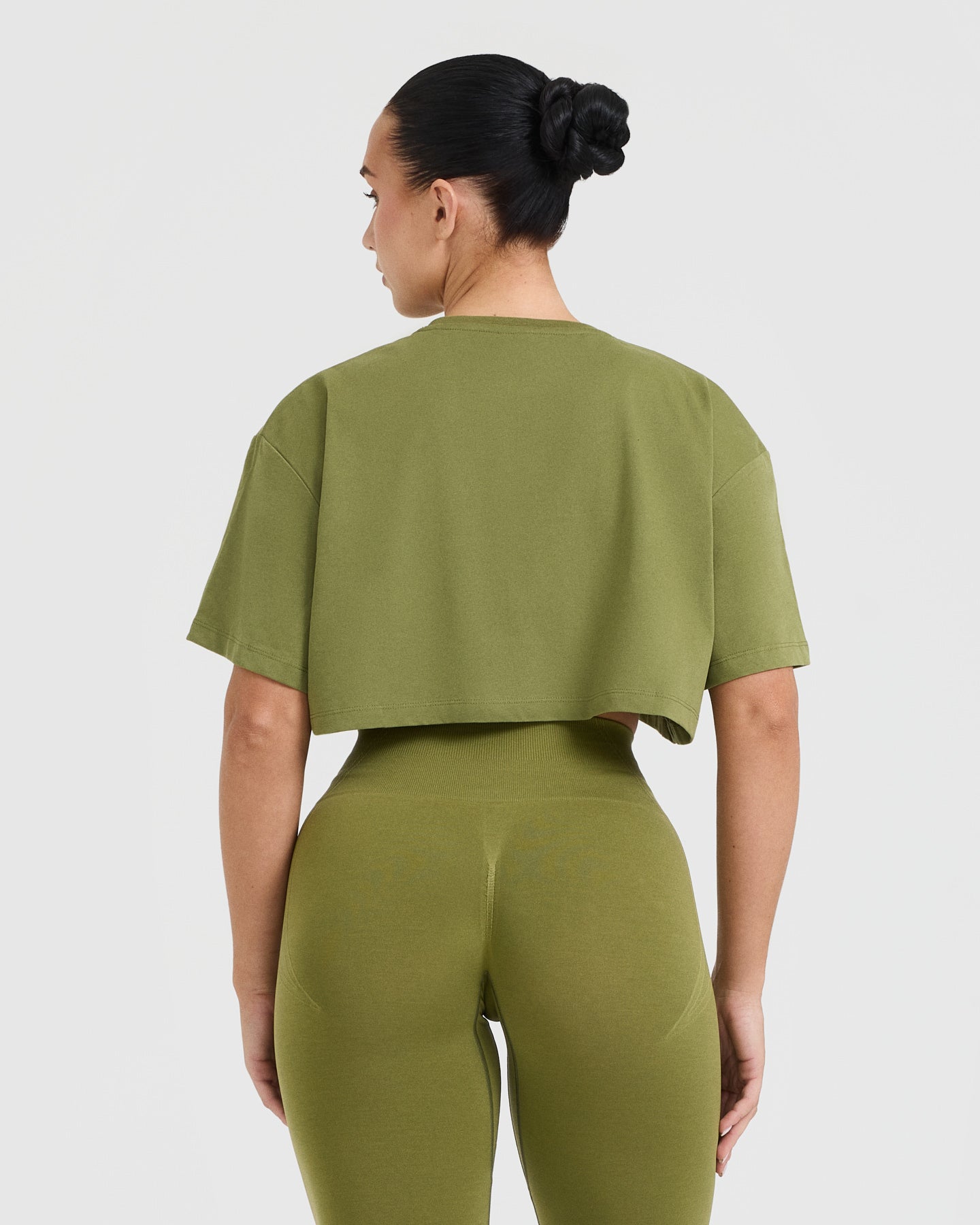 Alternative view of Classic Oner Graphic Crop Lightweight T-Shirt | Olive Green