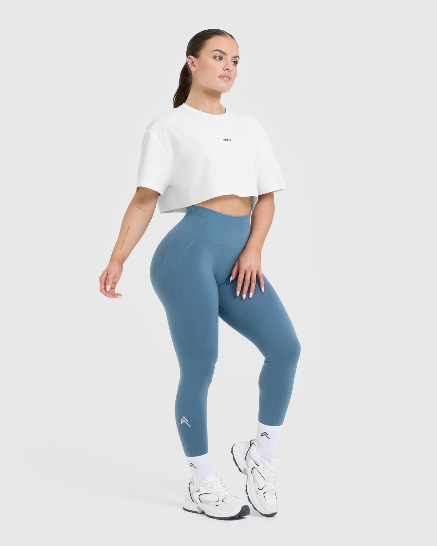 Classic Oner Graphic Crop Lightweight T-Shirt | White - Image 3