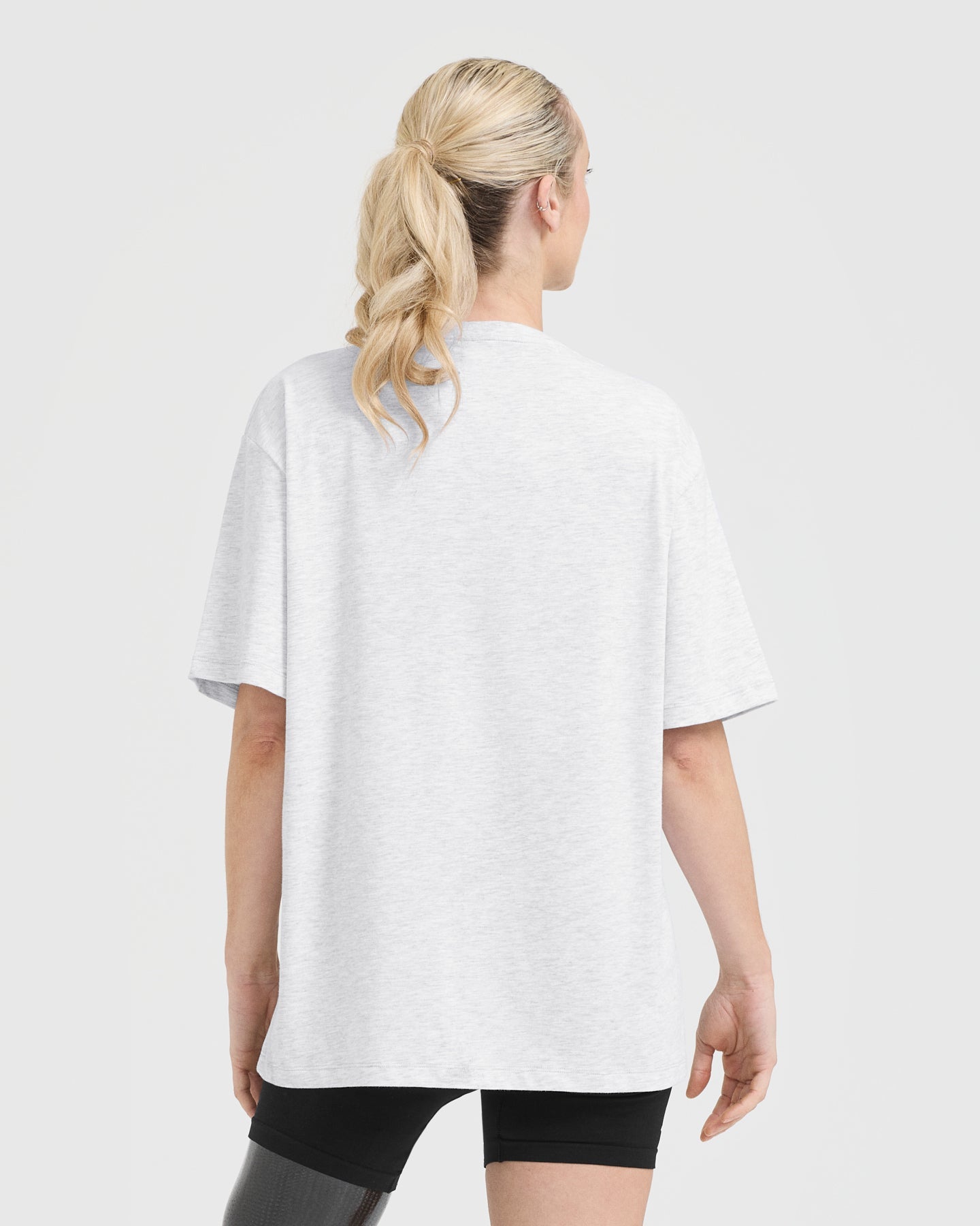 Alternative view of Classic Oner Graphic Oversized Lightweight T-Shirt | Light Grey Marl