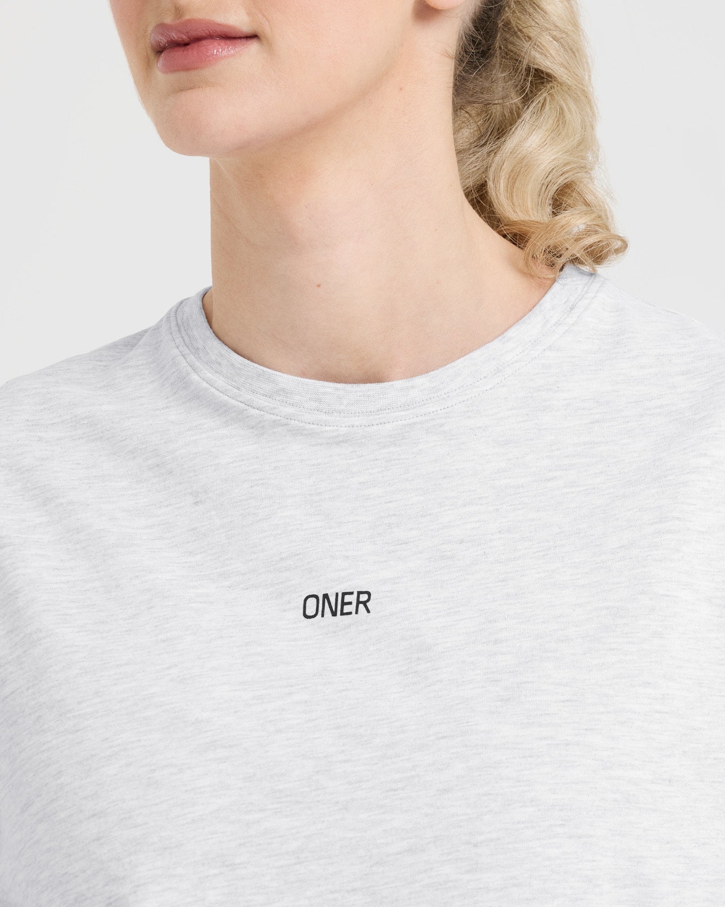 Classic Oner Graphic Oversized Lightweight T-Shirt | Light Grey Marl - Image 4
