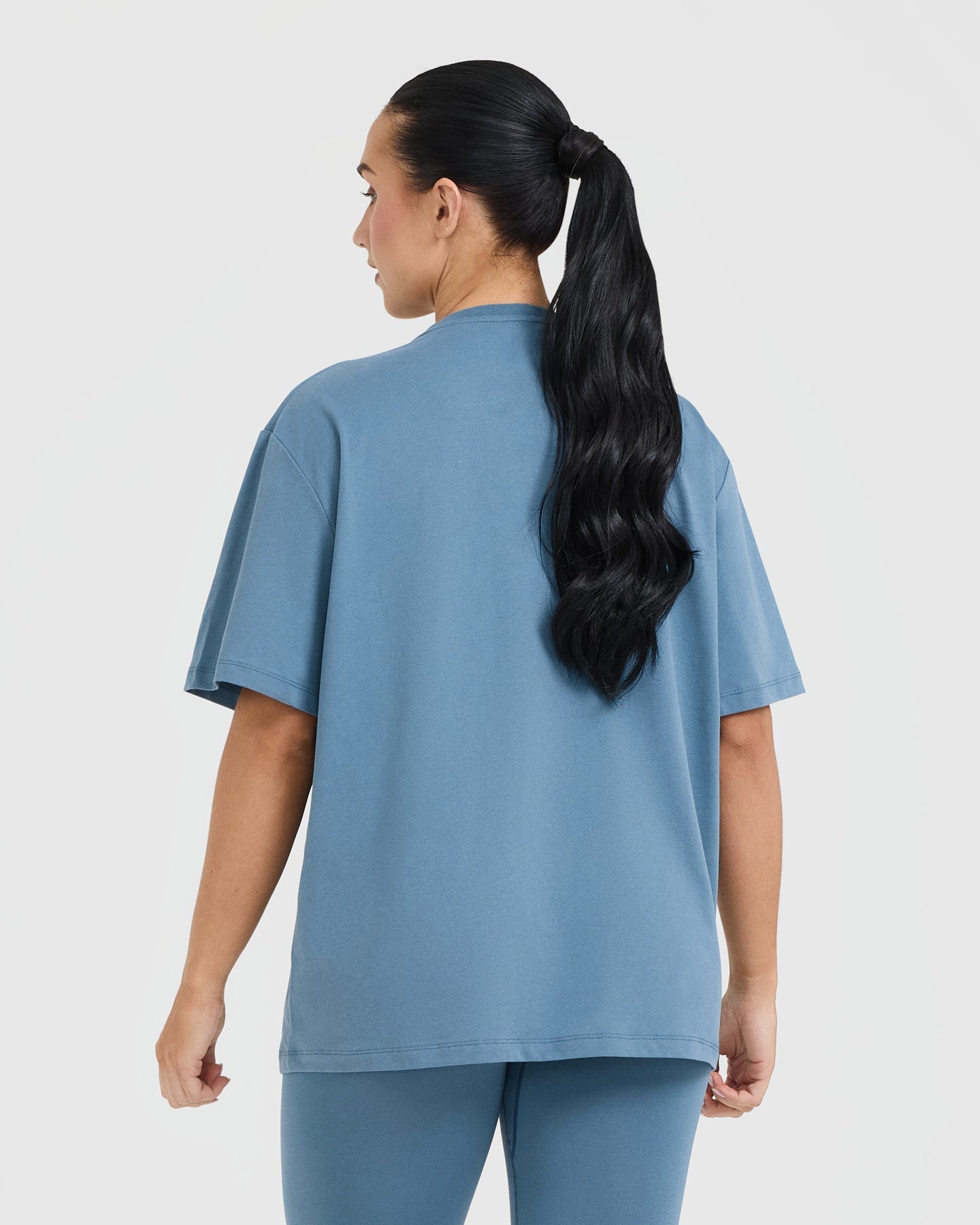 Alternative view of Classic Oner Graphic Oversized Lightweight T-Shirt | Moonstone Blue