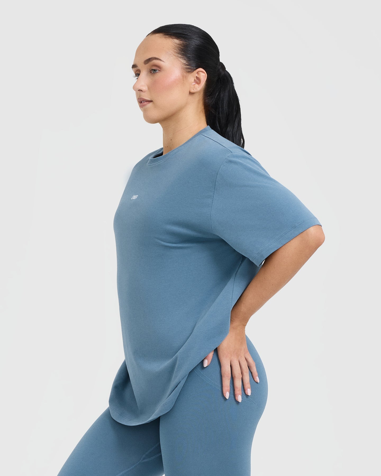 Classic Oner Graphic Oversized Lightweight T-Shirt | Moonstone Blue - Image 3