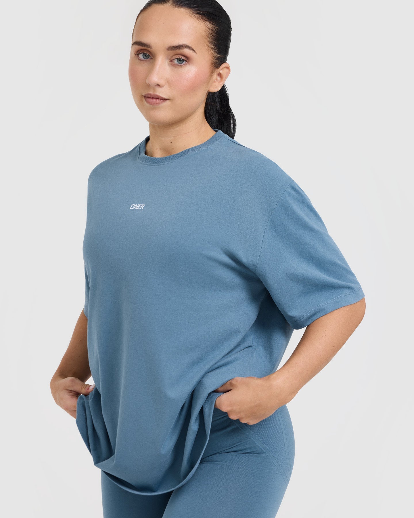 Classic Oner Graphic Oversized Lightweight T-Shirt | Moonstone Blue - Image 5