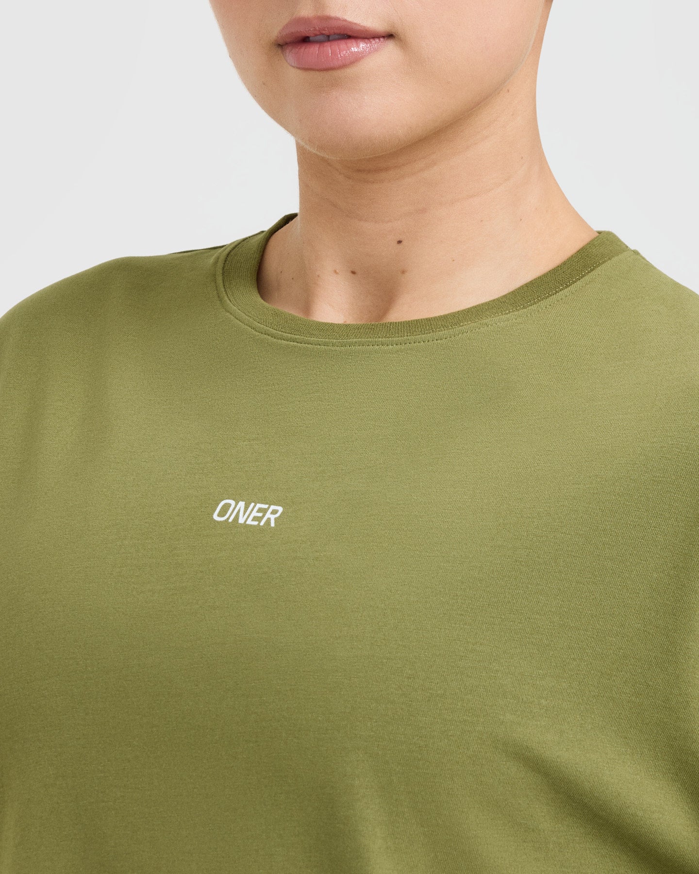 Classic Oner Graphic Oversized Lightweight T-Shirt | Olive Green - Image 4