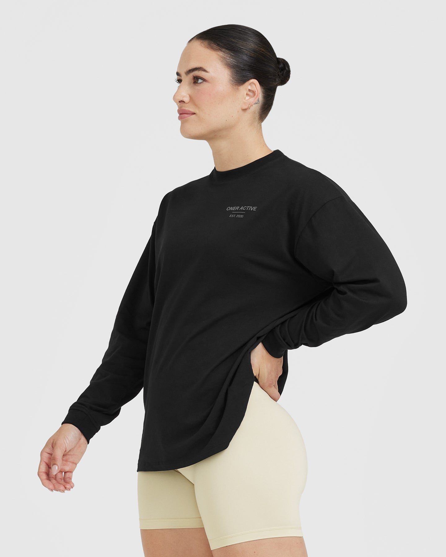 Classic Lifters Graphic Oversized Lightweight Long Sleeve Top | Black - Image 3