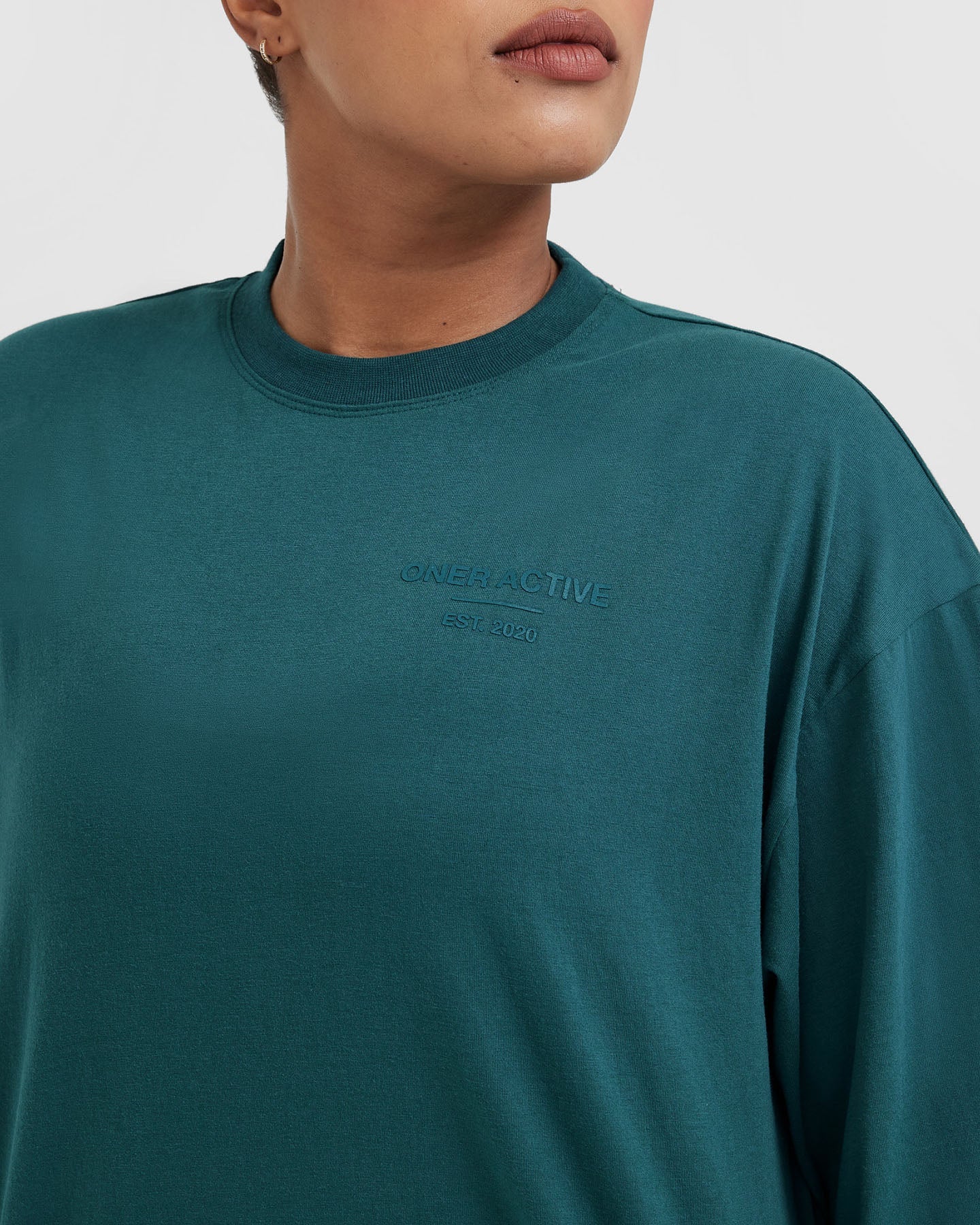 Classic Lifters Graphic Oversized Lightweight Long Sleeve Top | Marine Teal - Image 4