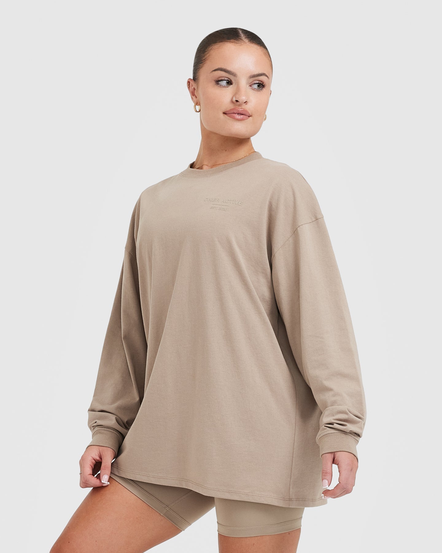 Classic Lifters Graphic Oversized Lightweight Long Sleeve Top | Sandstone - Image 3
