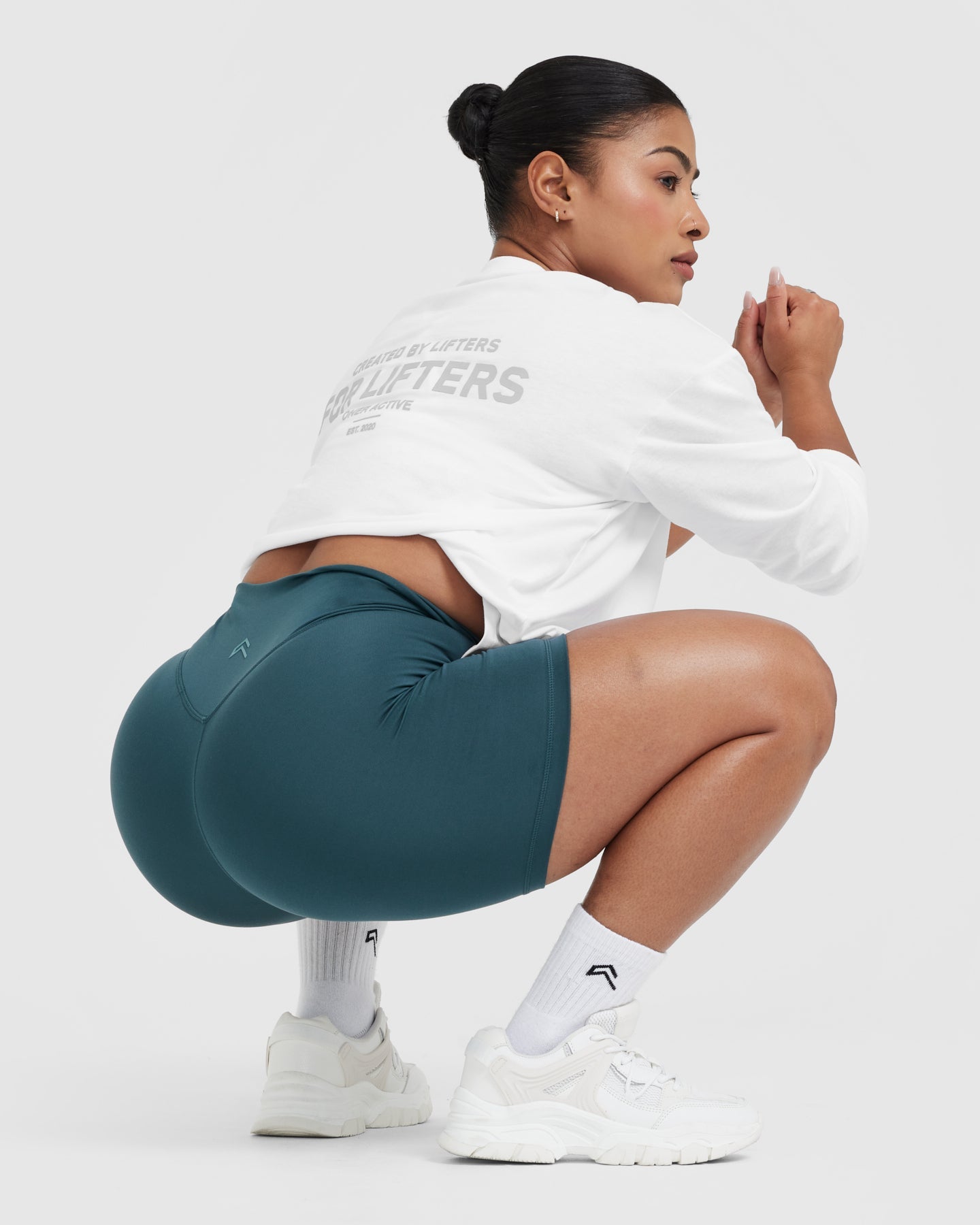 Classic Lifters Graphic Oversized Lightweight Long Sleeve Top | White - Image 3