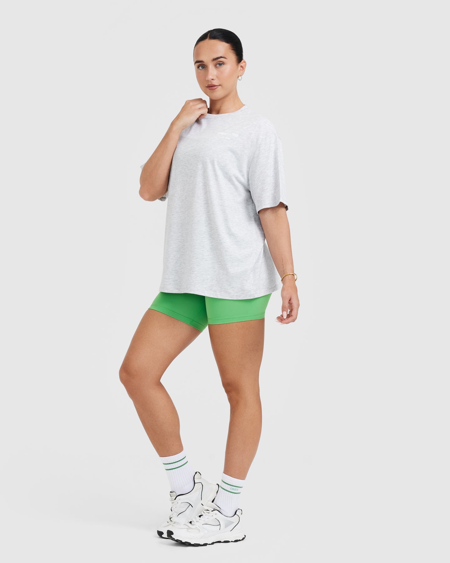 Classic Lifters Graphic Oversized Lightweight T-Shirt | Light Grey Marl - Image 3