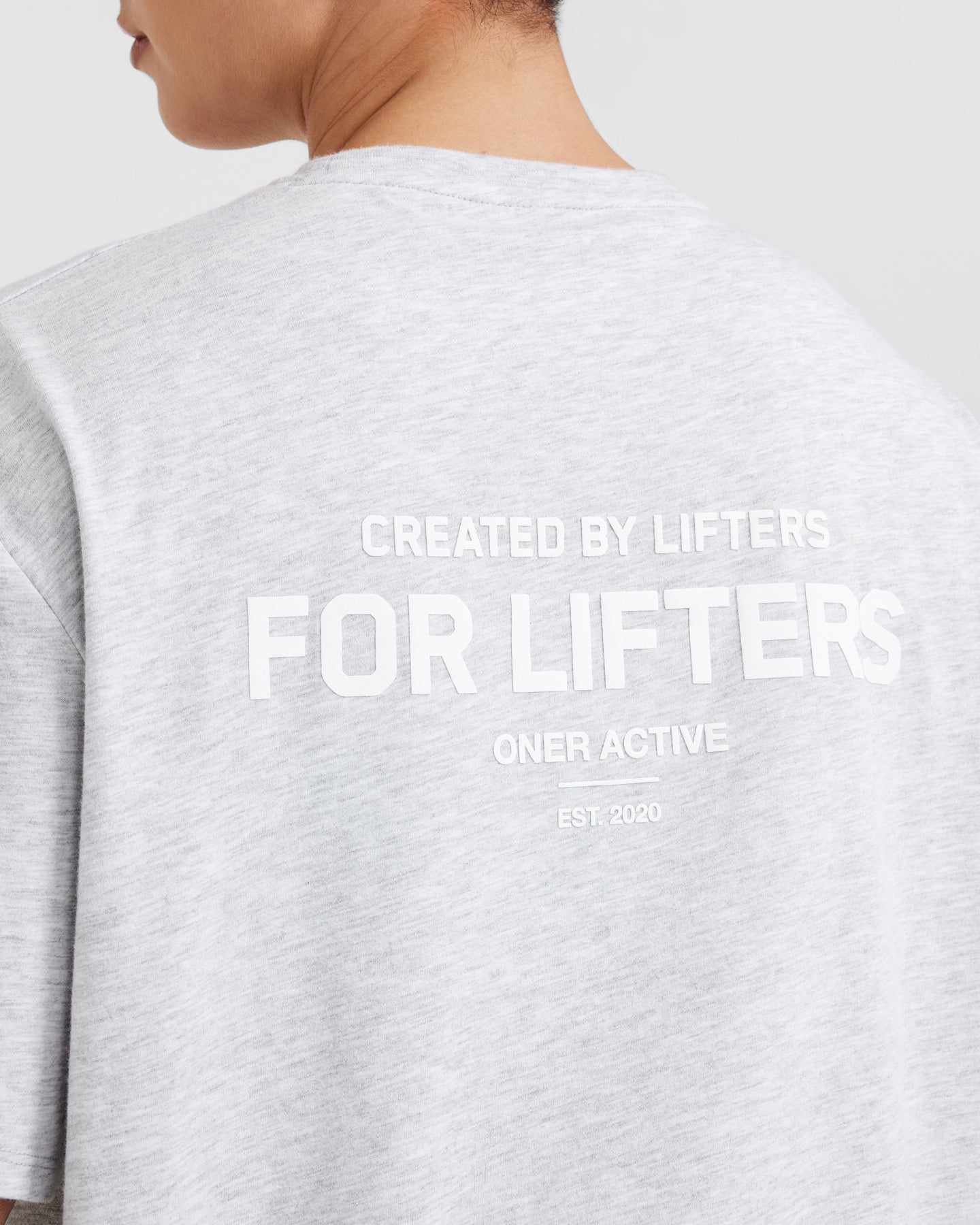 Classic Lifters Graphic Oversized Lightweight T-Shirt | Light Grey Marl - Image 5