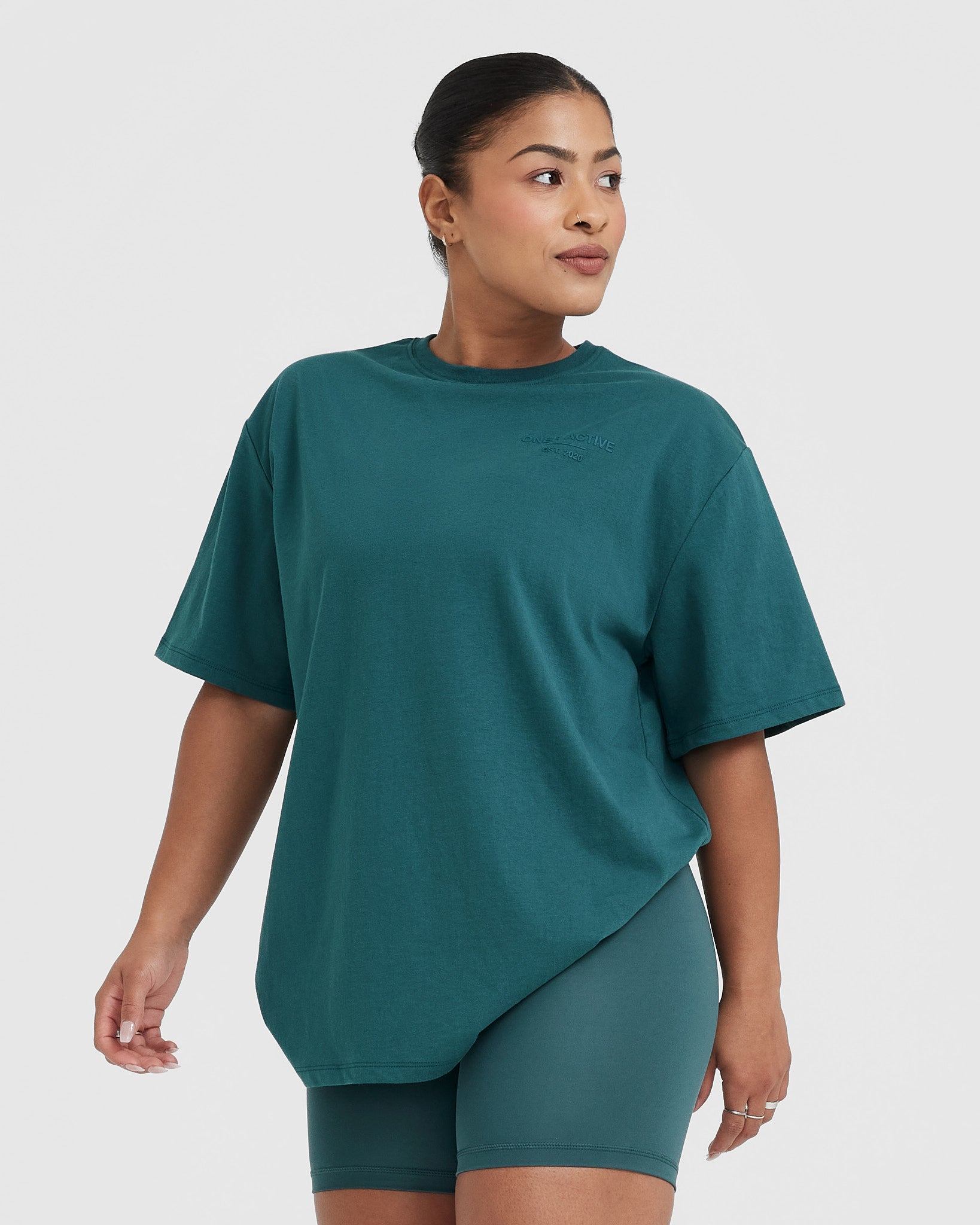 Classic Lifters Graphic Oversized Lightweight T-Shirt | Marine Teal - Image 3