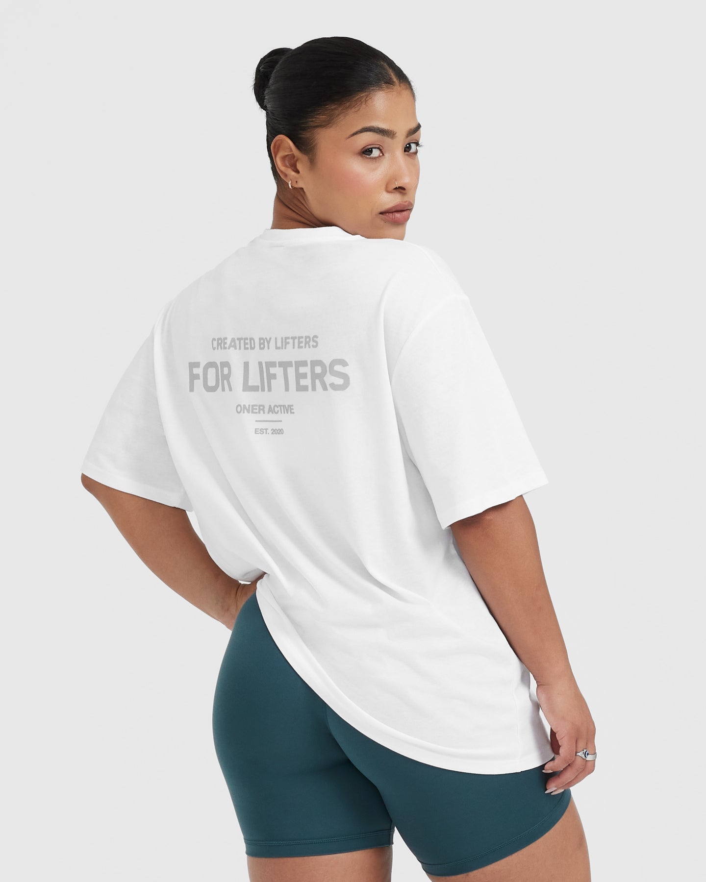 Alternative view of Classic Lifters Graphic Oversized Lightweight T-Shirt | White