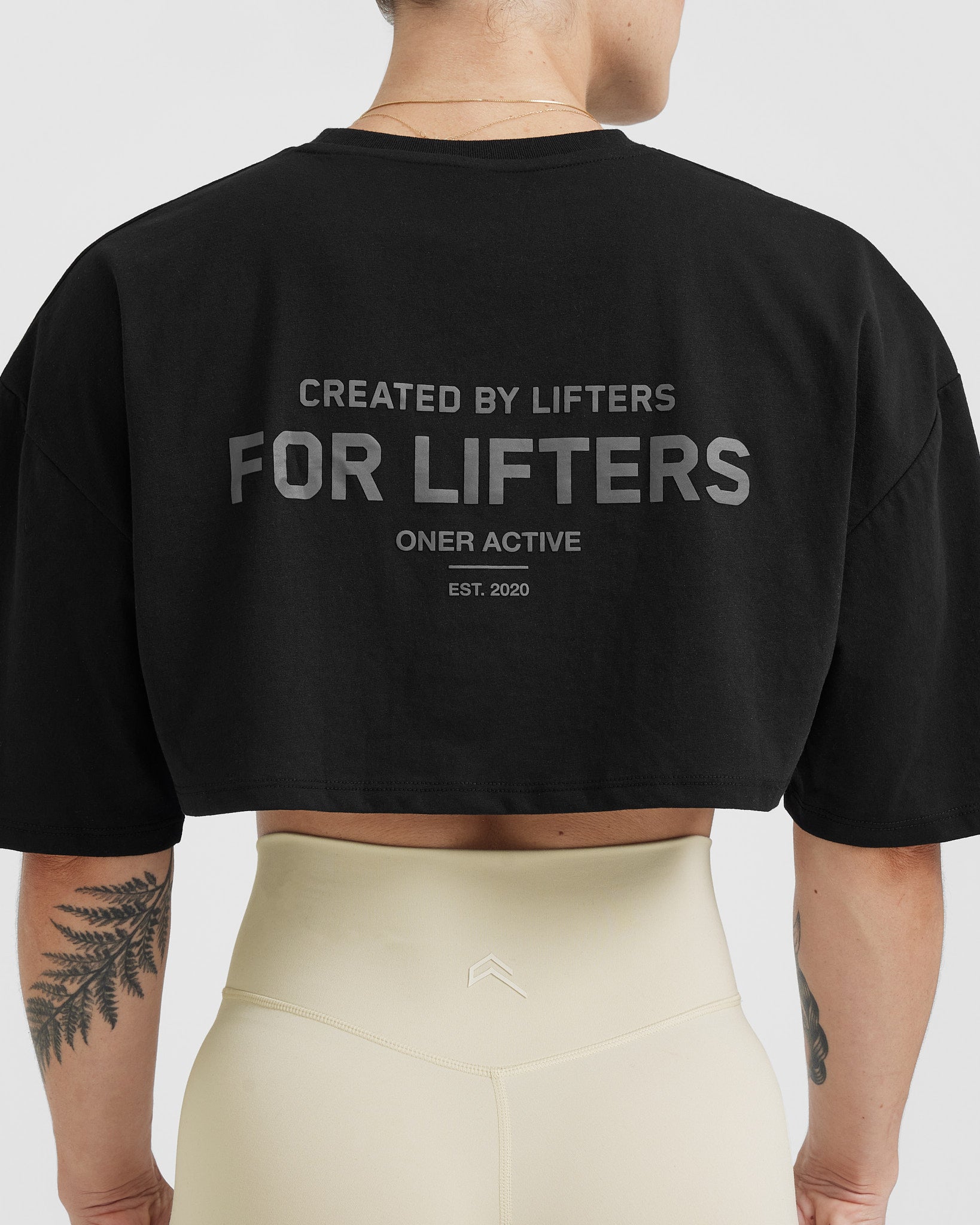 Classic Lifters Graphic Relaxed Crop Lightweight T-Shirt | Black - Image 5