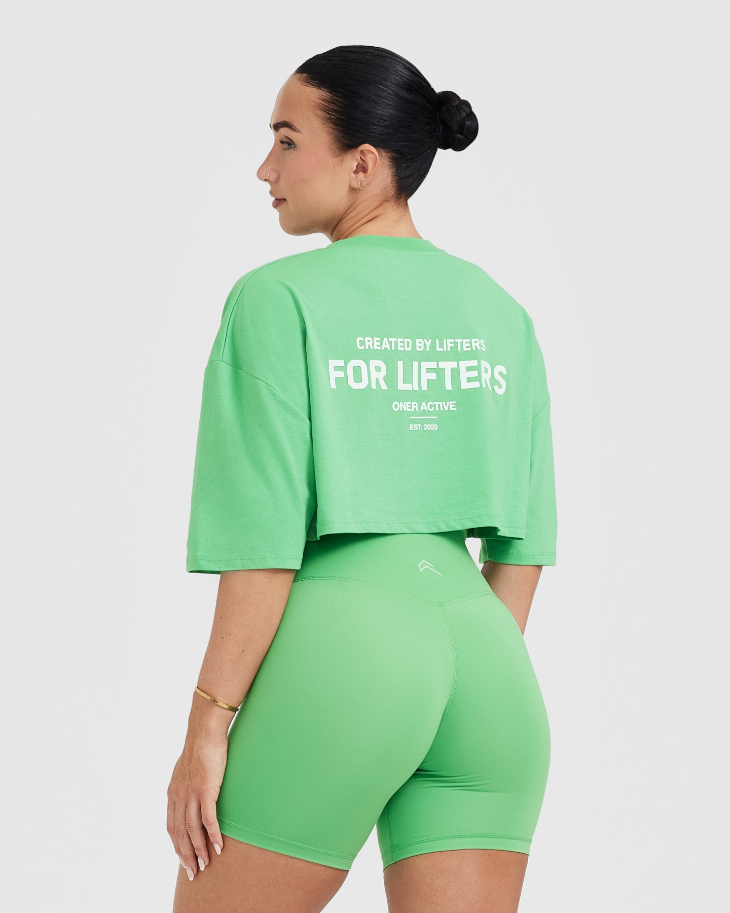 Alternative view of Classic Lifters Graphic Relaxed Crop Lightweight T-Shirt | Jade