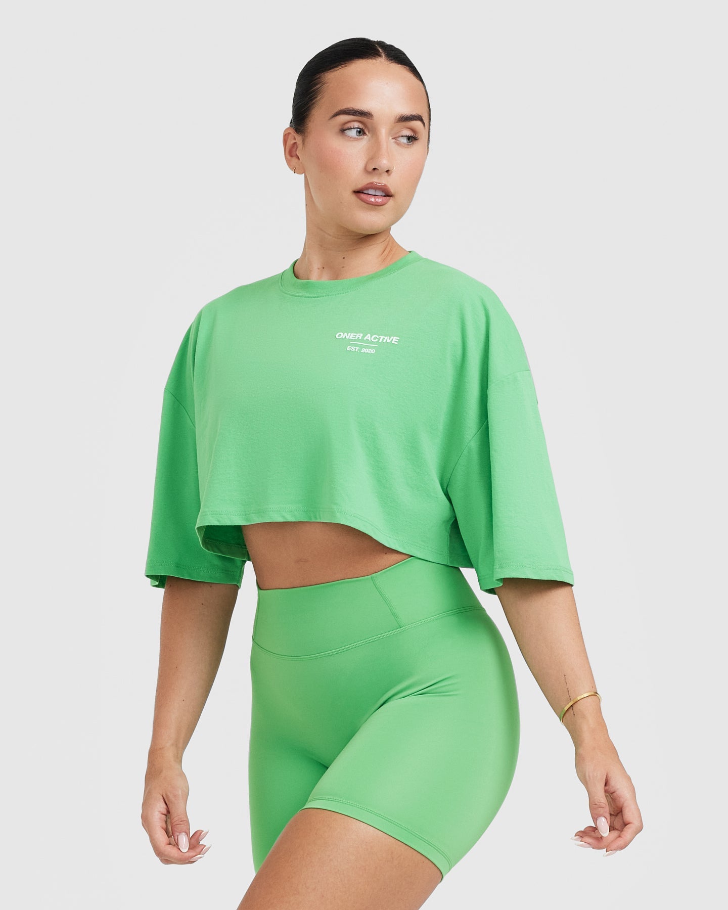 Classic Lifters Graphic Relaxed Crop Lightweight T-Shirt | Jade - Image 4