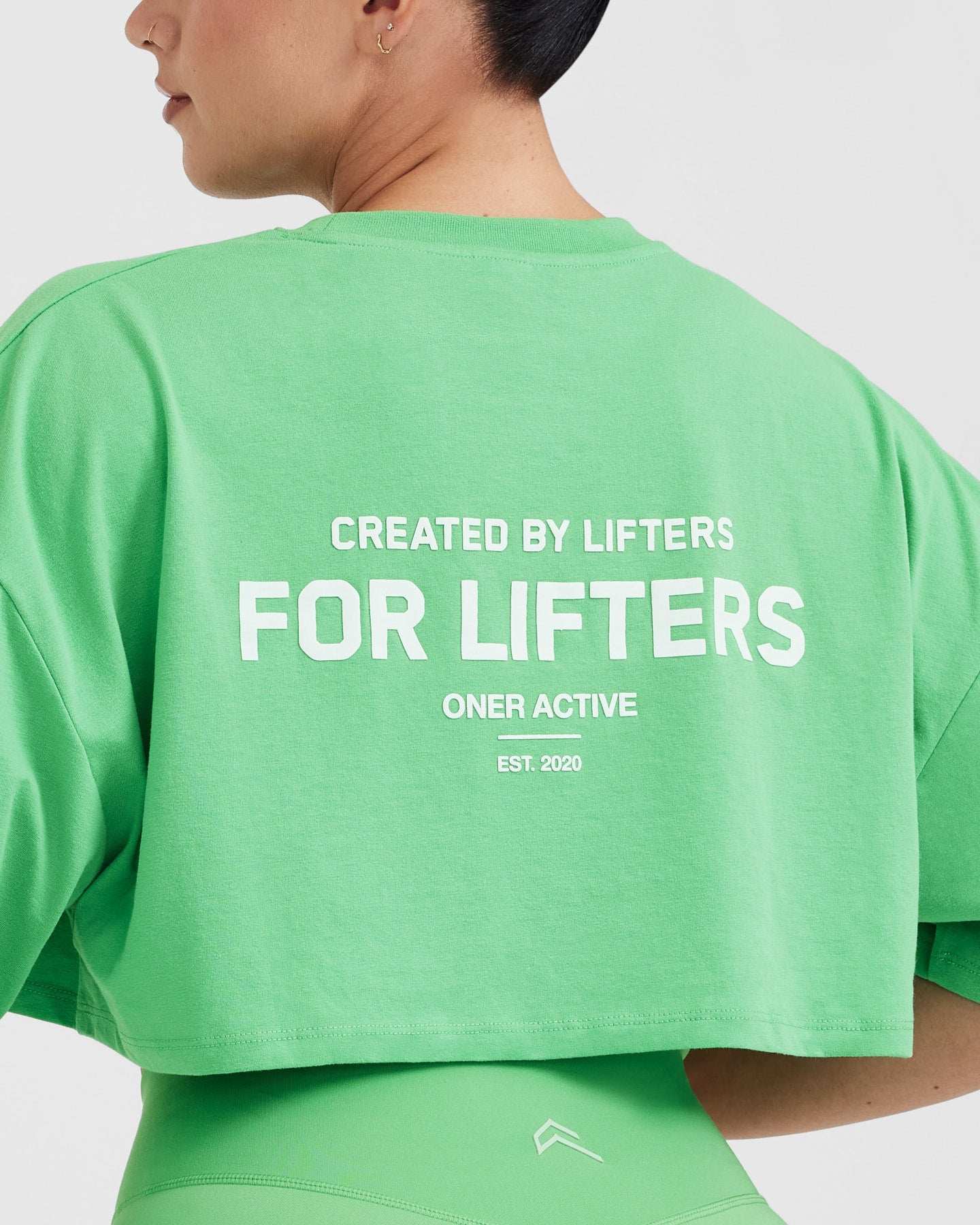 Classic Lifters Graphic Relaxed Crop Lightweight T-Shirt | Jade - Image 6