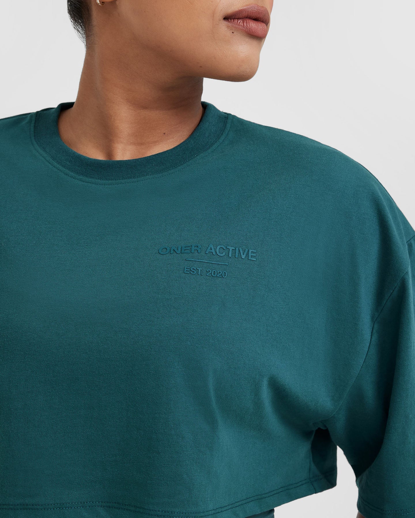 Classic Lifters Graphic Relaxed Crop Lightweight T-Shirt | Marine Teal - Image 4