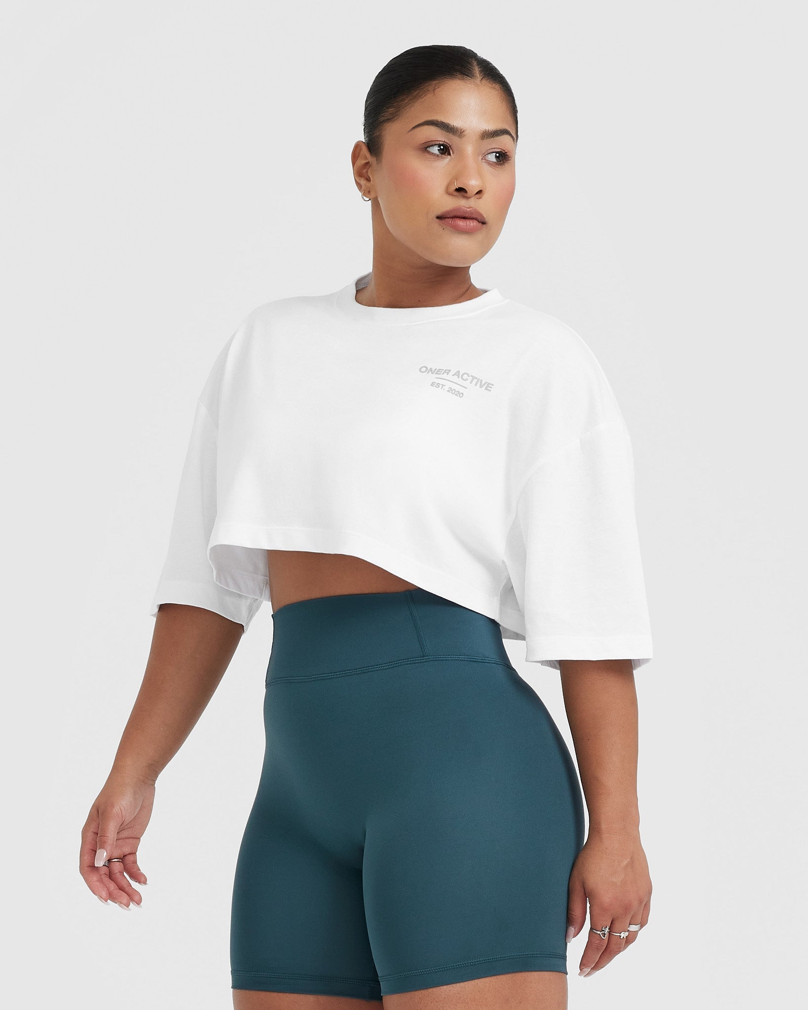 Classic Lifters Graphic Relaxed Crop Lightweight T-Shirt | White - Image 3