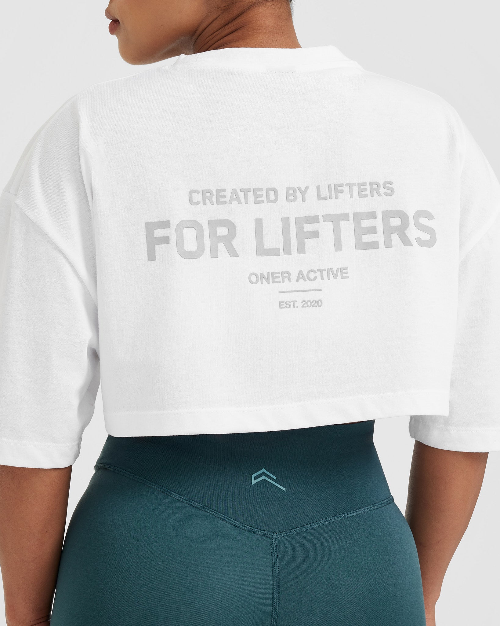 Classic Lifters Graphic Relaxed Crop Lightweight T-Shirt | White - Image 5