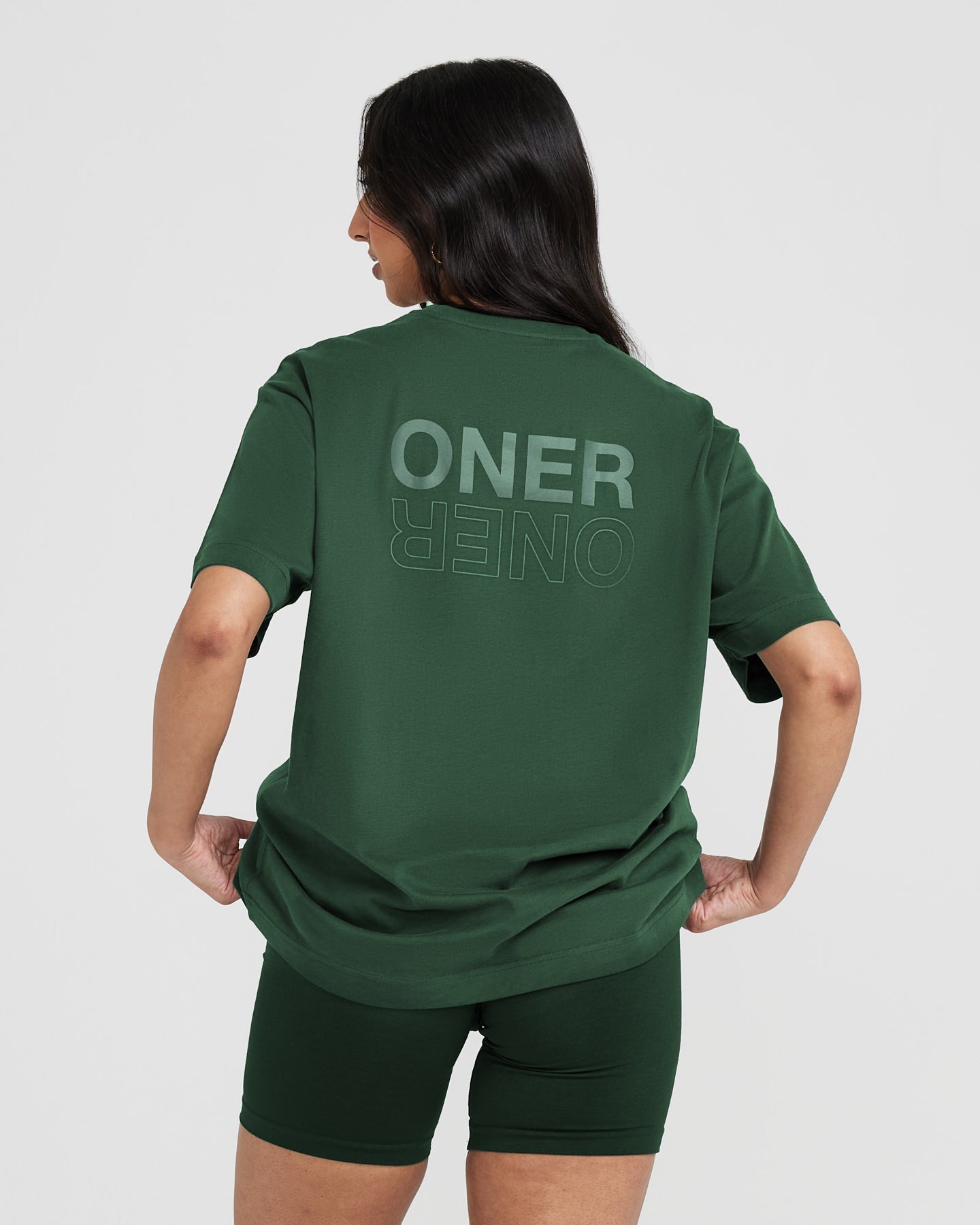 Alternative view of Classic Mirror Graphic Oversized T-Shirt | Washed Evergreen
