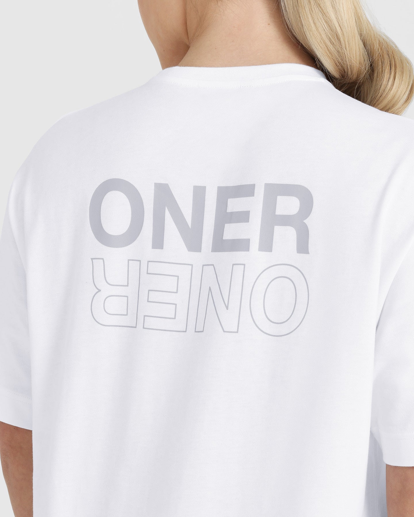 Classic Mirror Graphic Oversized T-Shirt | White - Image 5