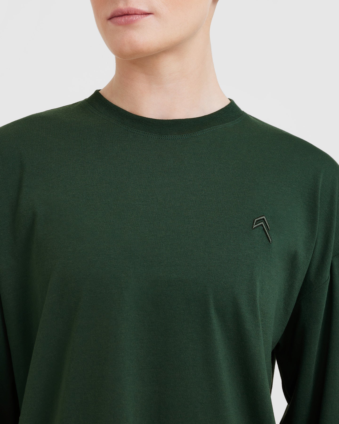 Classic Oversized Lightweight Long Sleeve Top | Pine Green - Image 4