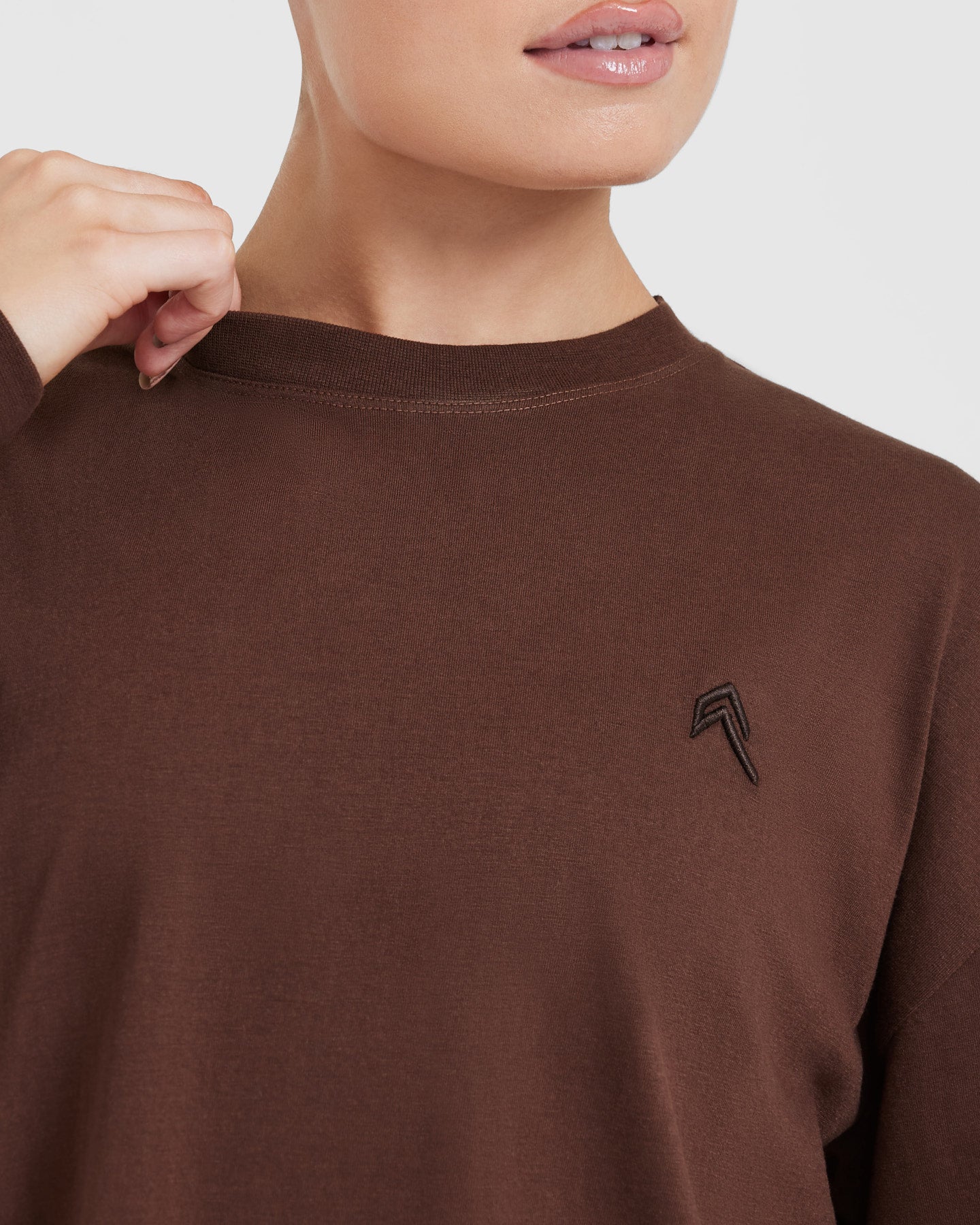 Classic Oversized Lightweight Long Sleeve Top | Espresso - Image 4