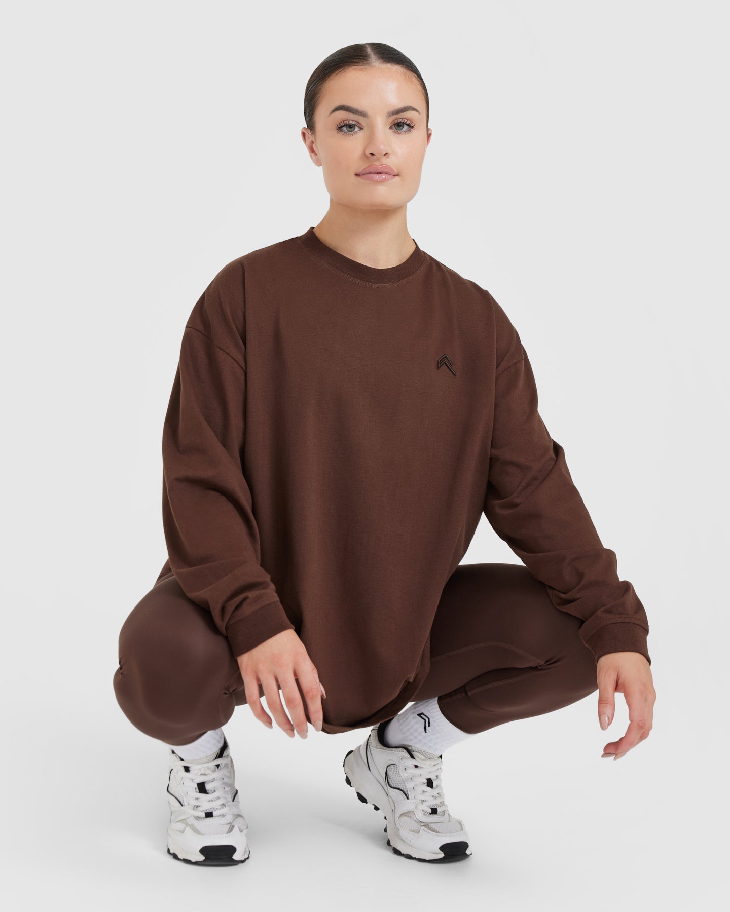 Classic Oversized Lightweight Long Sleeve Top | Espresso - Image 5