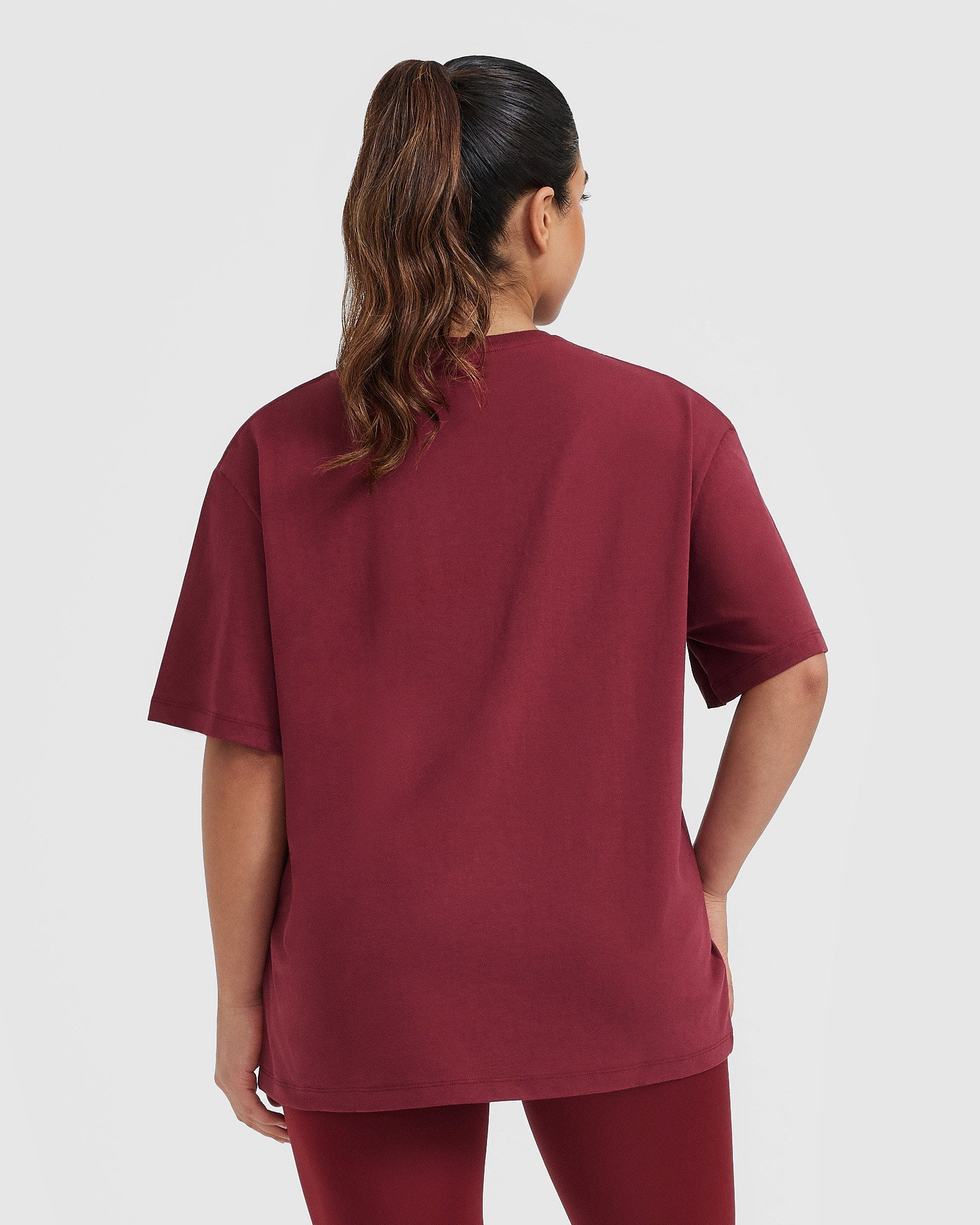 Alternative view of Classic Oversized Lightweight T-Shirt | Burnt Cherry