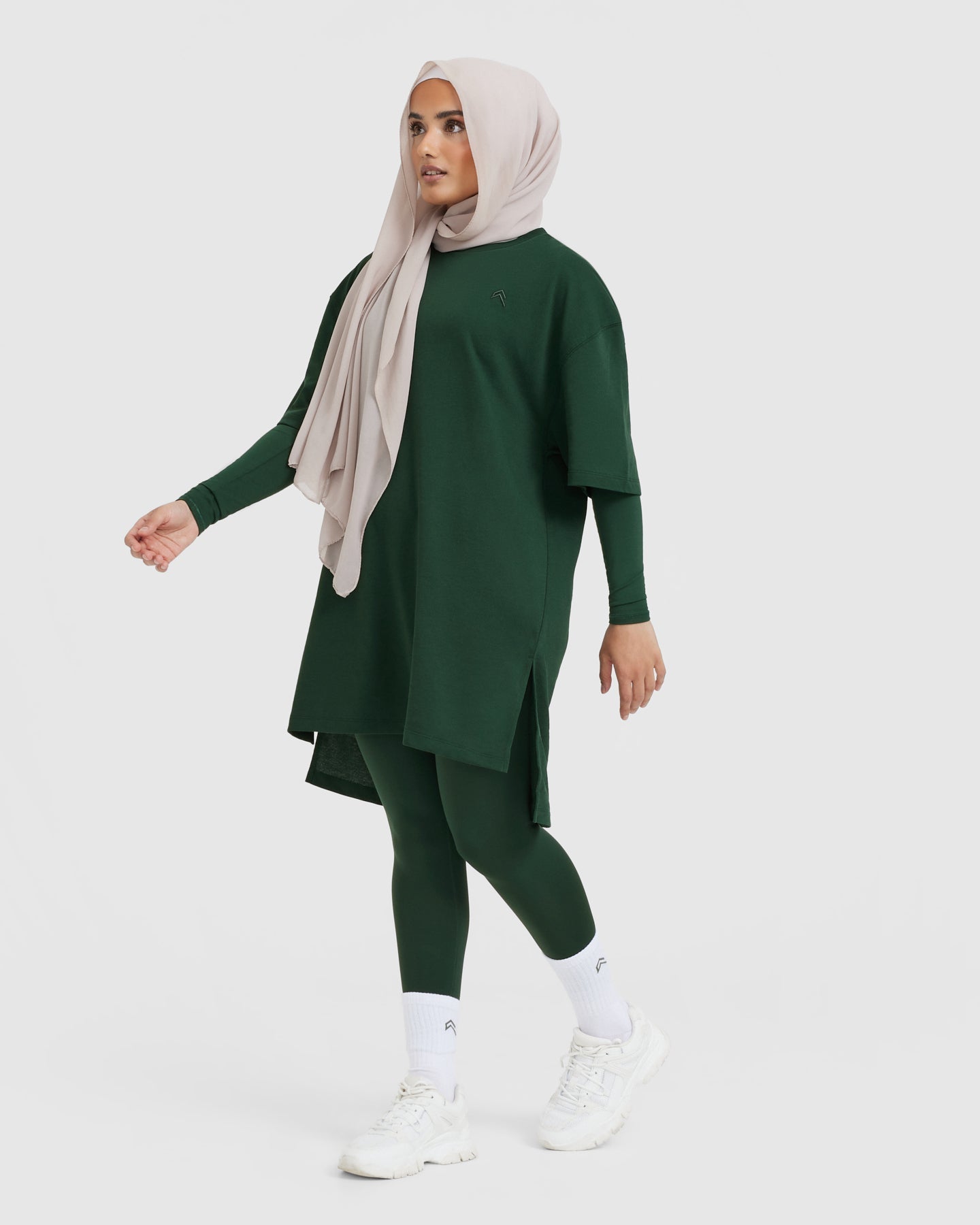 Classic Oversized Longline T-Shirt | Pine Green - Image 3