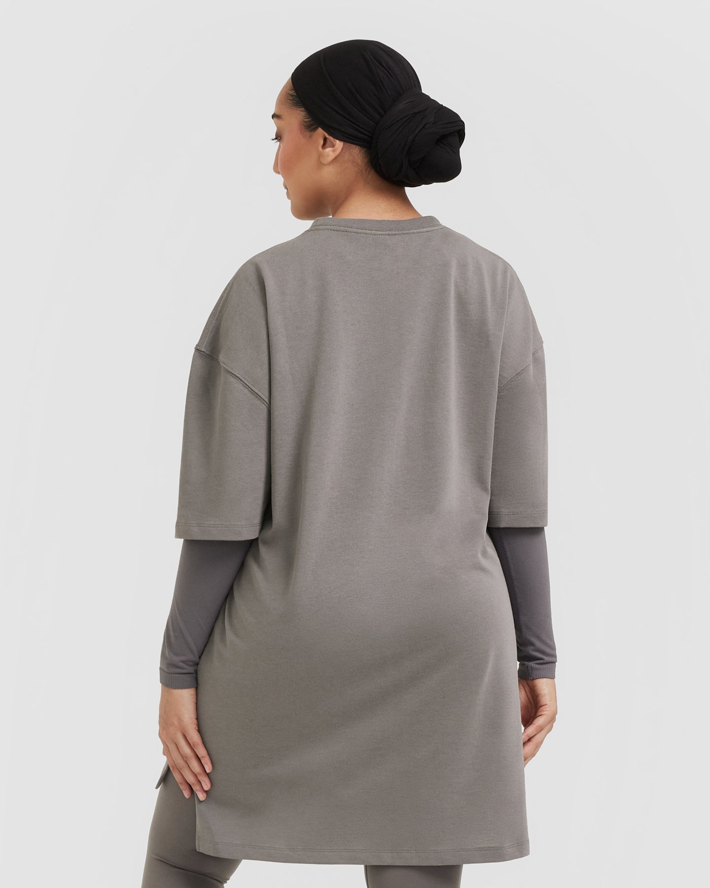 Alternative view of Classic Oversized Longline T-Shirt | Ash Grey