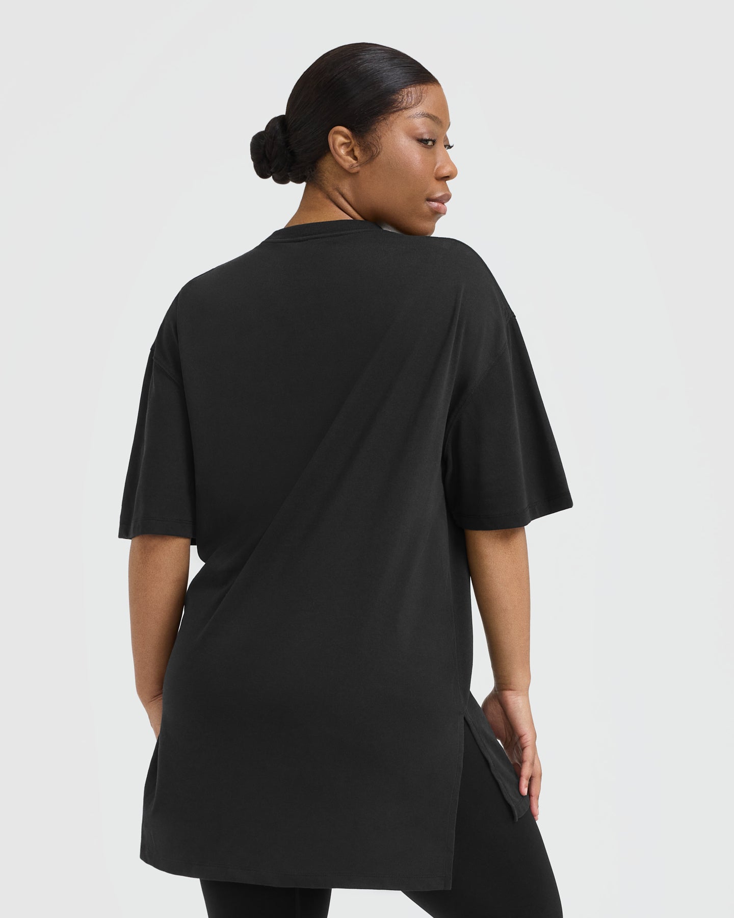 Alternative view of Classic Oversized Longline T-Shirt | Black