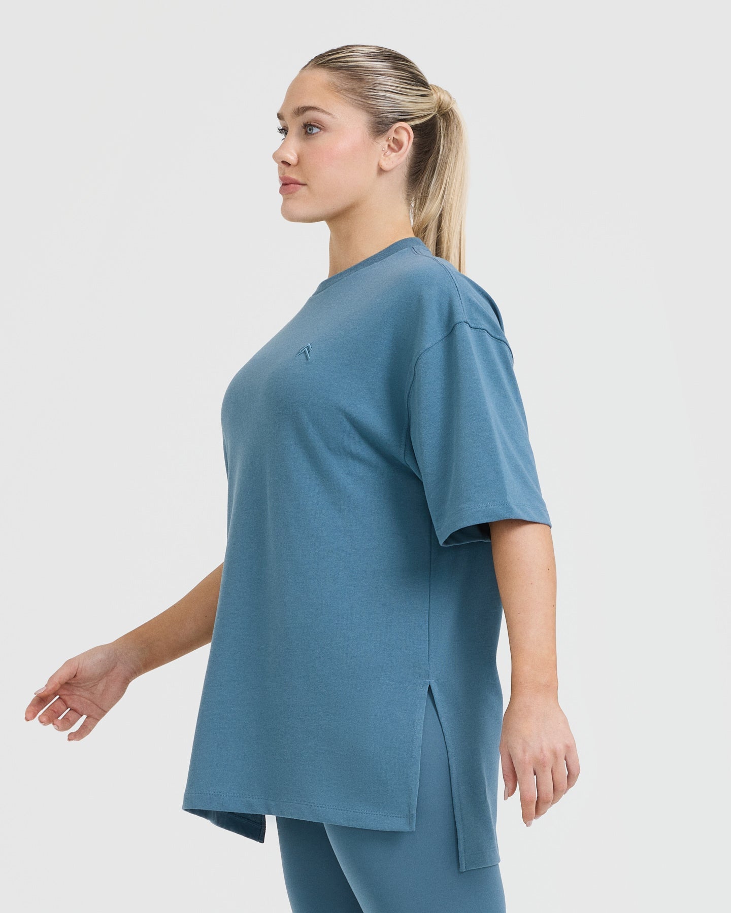 Classic Longline T-Shirt | Moonstone Blue - Image 3