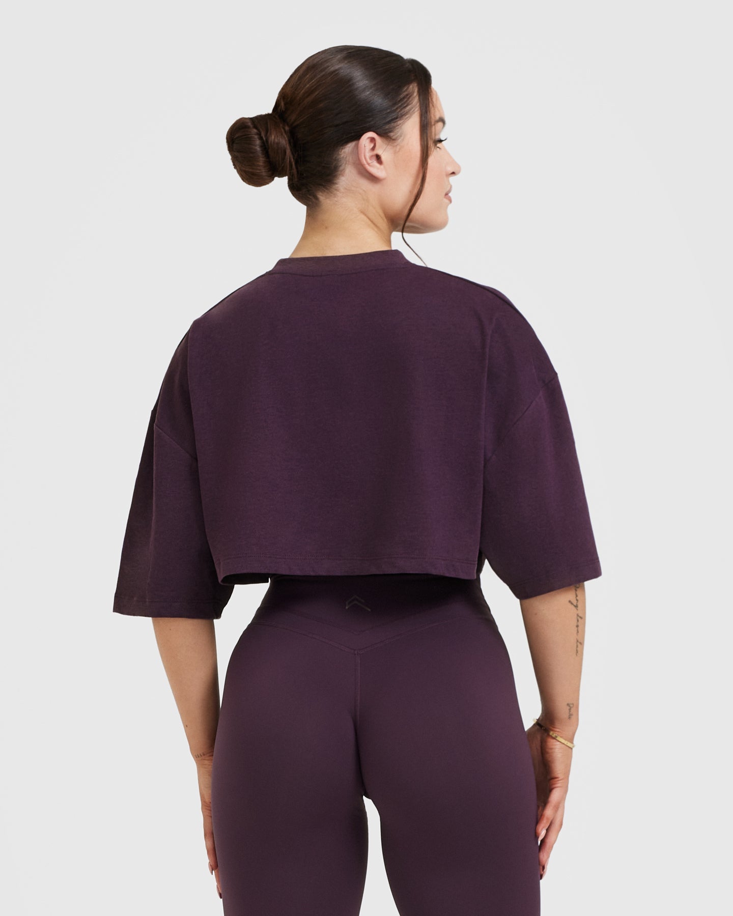 Alternative view of Classic Relaxed Crop Lightweight T-Shirt | Blackberry Purple