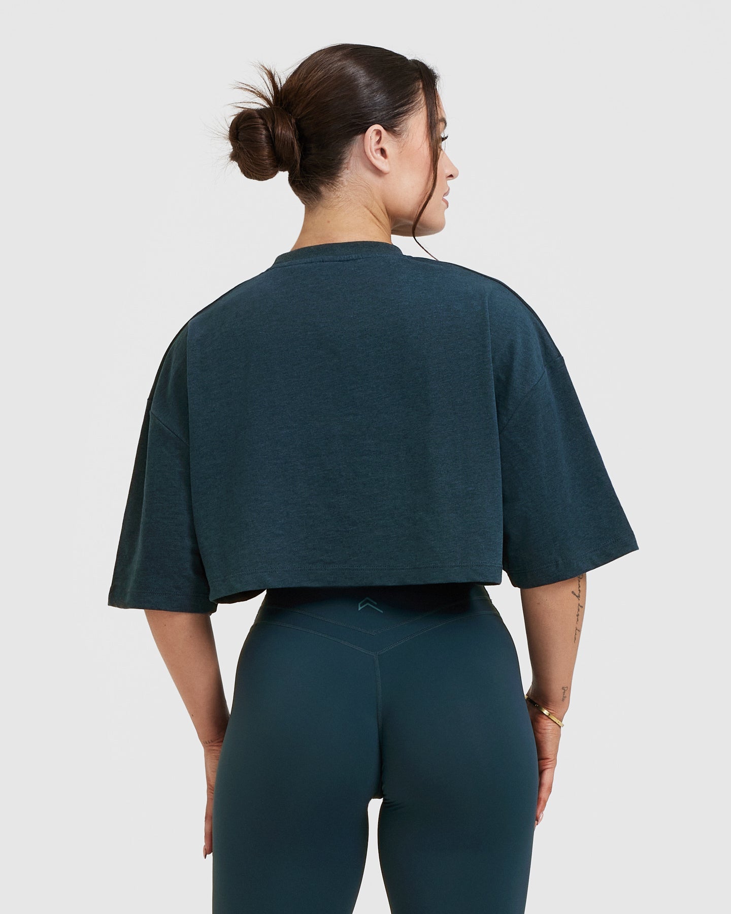 Alternative view of Classic Relaxed Crop Lightweight T-Shirt | Oil Blue