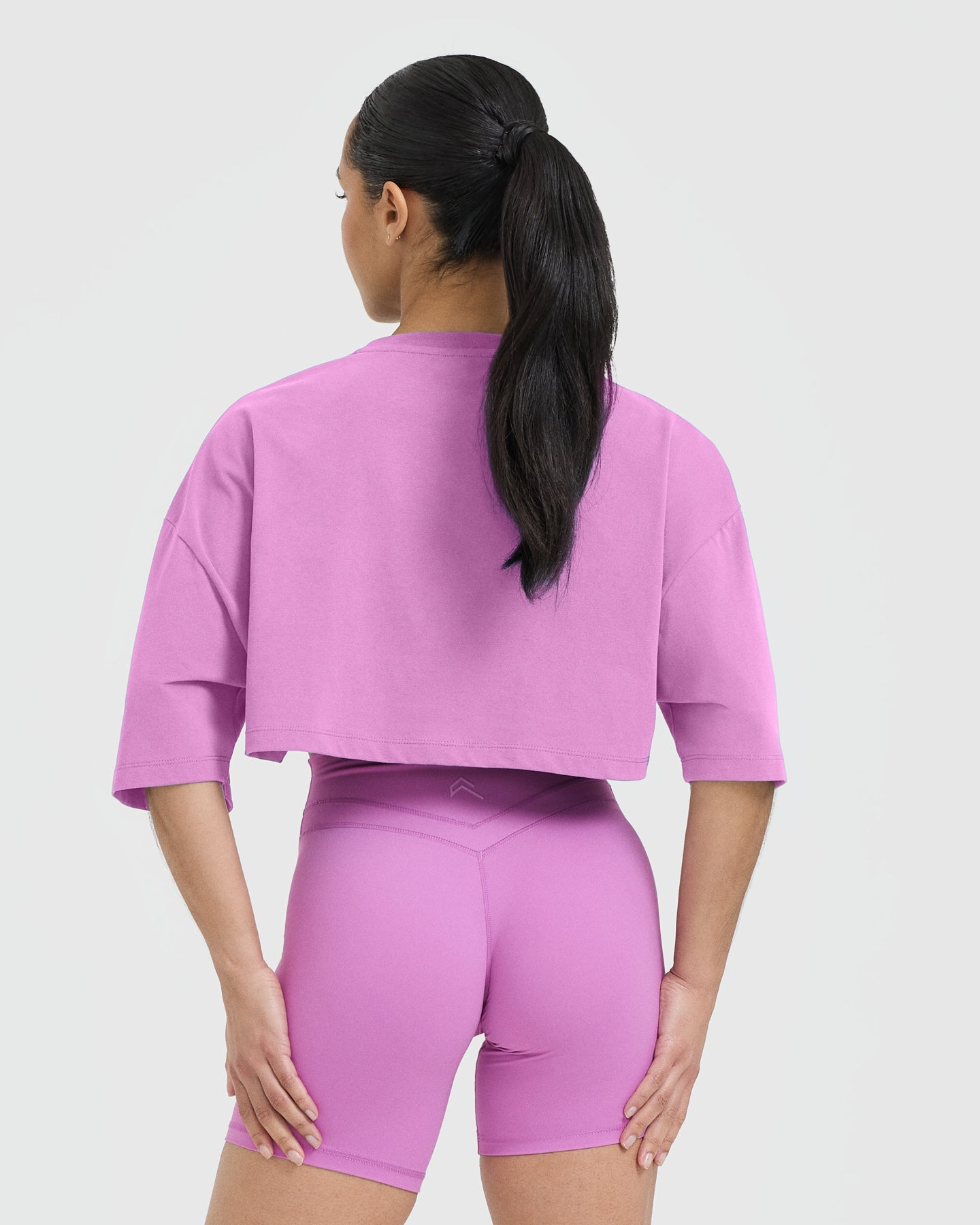 Alternative view of Classic Relaxed Crop Lightweight T-Shirt | Orchid Purple