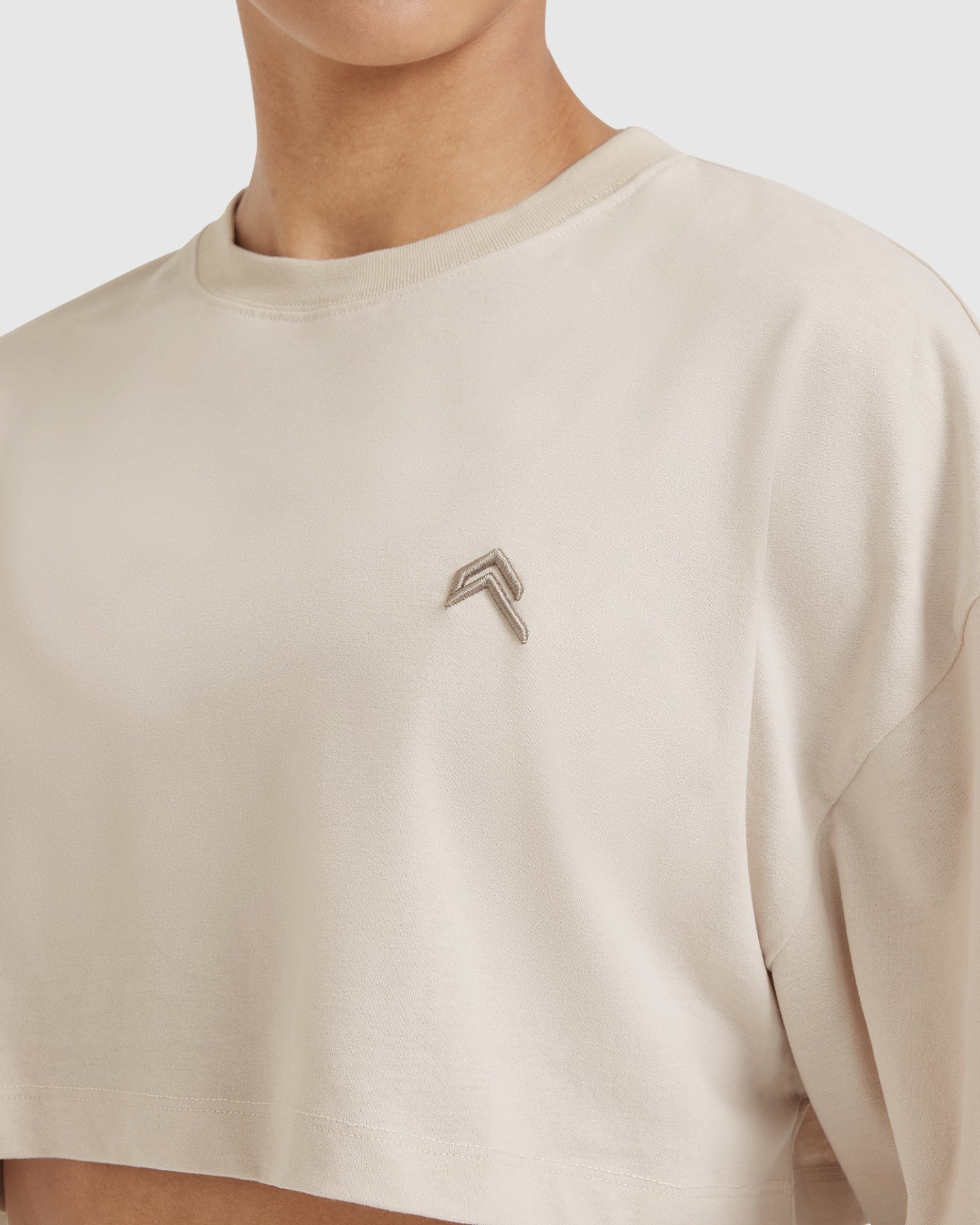 Classic Relaxed Crop Lightweight T-Shirt | Washed Sand - Image 4