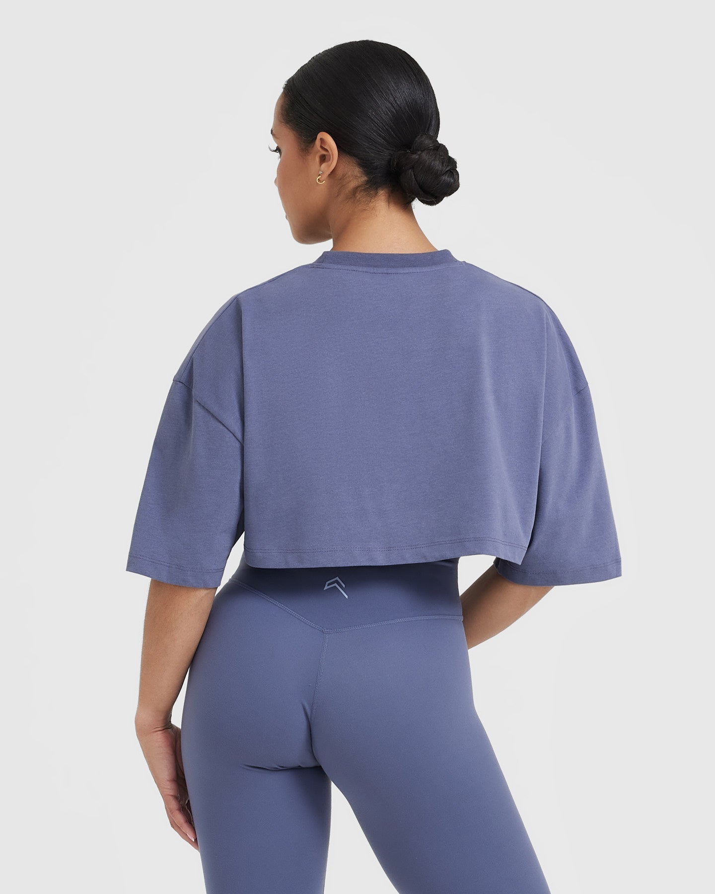 Alternative view of Classic Relaxed Crop Lightweight T-Shirt | Washed Slate Blue
