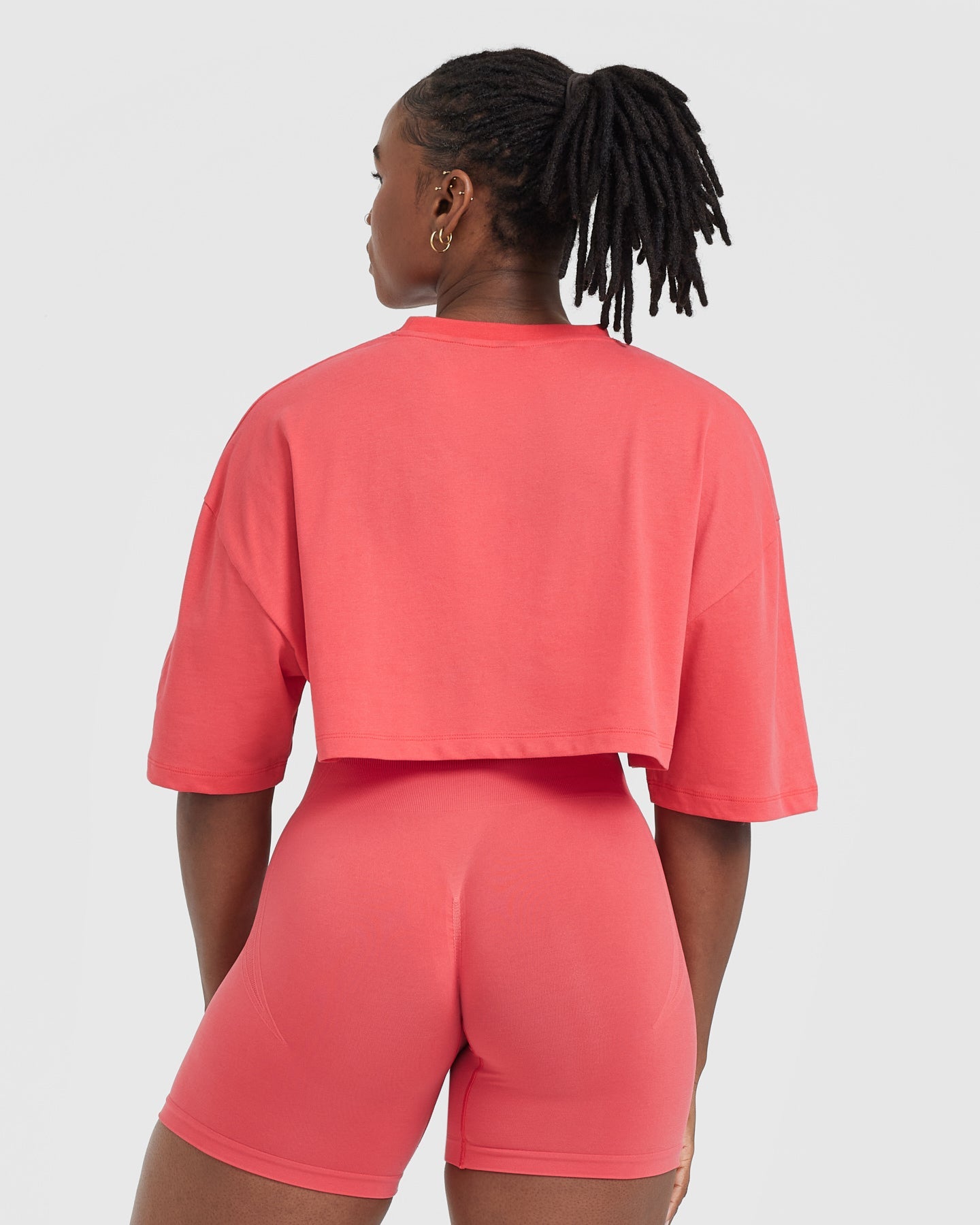 Alternative view of Classic Relaxed Crop Lightweight T-Shirt | Washed Sweet Red