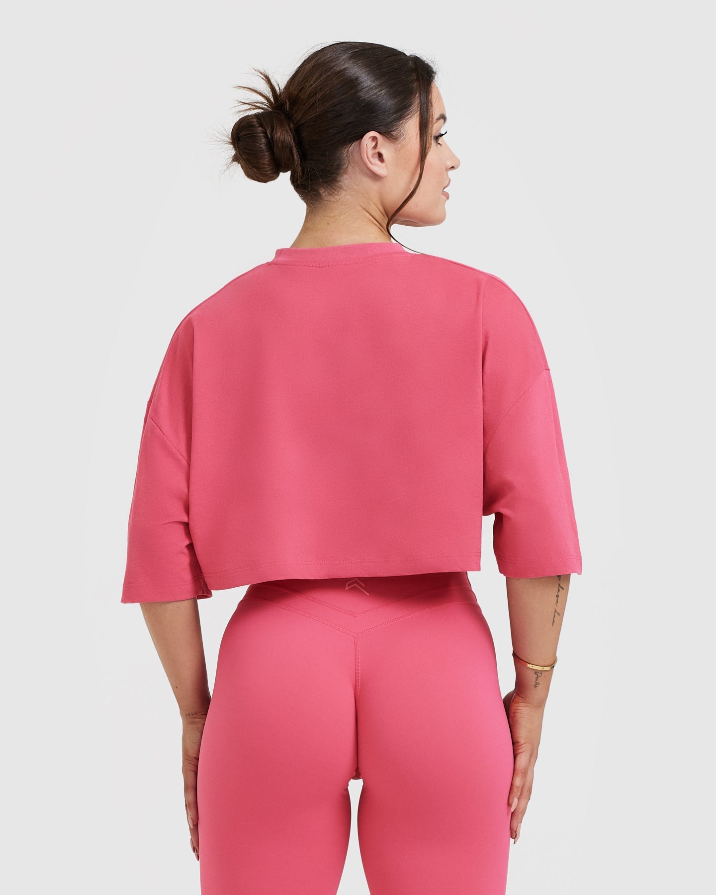 Alternative view of Classic Relaxed Crop Lightweight T-Shirt | Velvet Pink