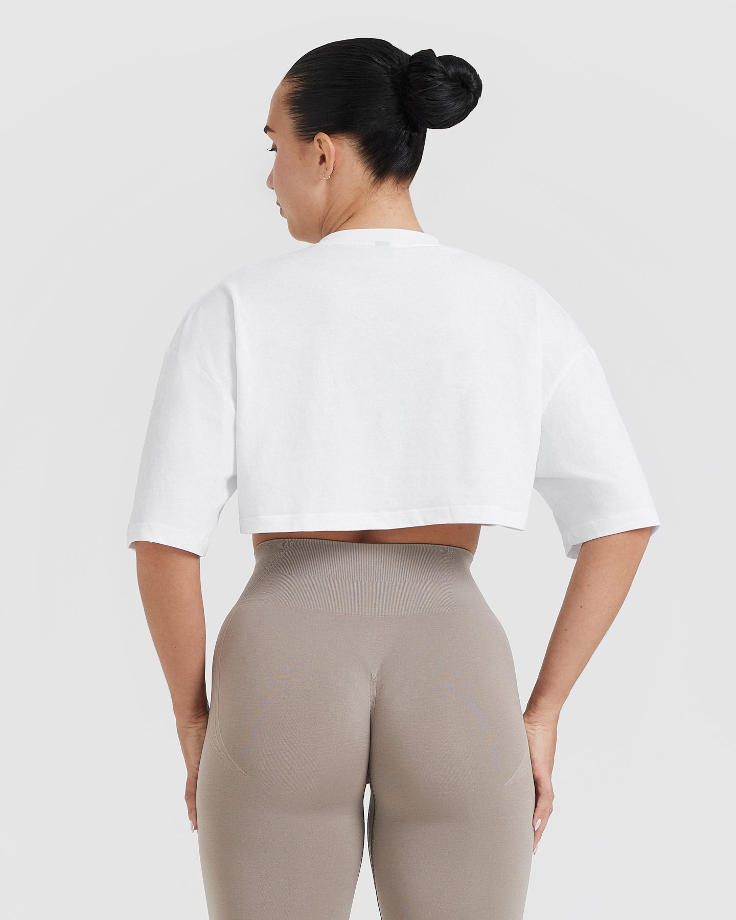 Alternative view of Classic Relaxed Crop Lightweight T-Shirt | White