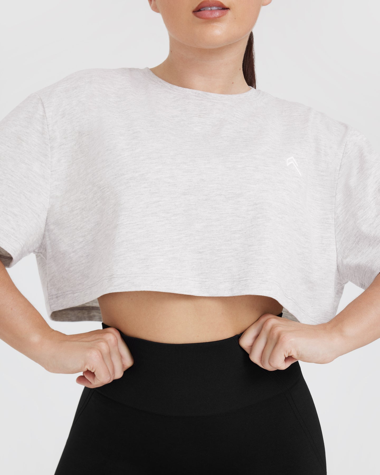 Classic Crop Lightweight T-Shirt | Grey Marl - Image 4