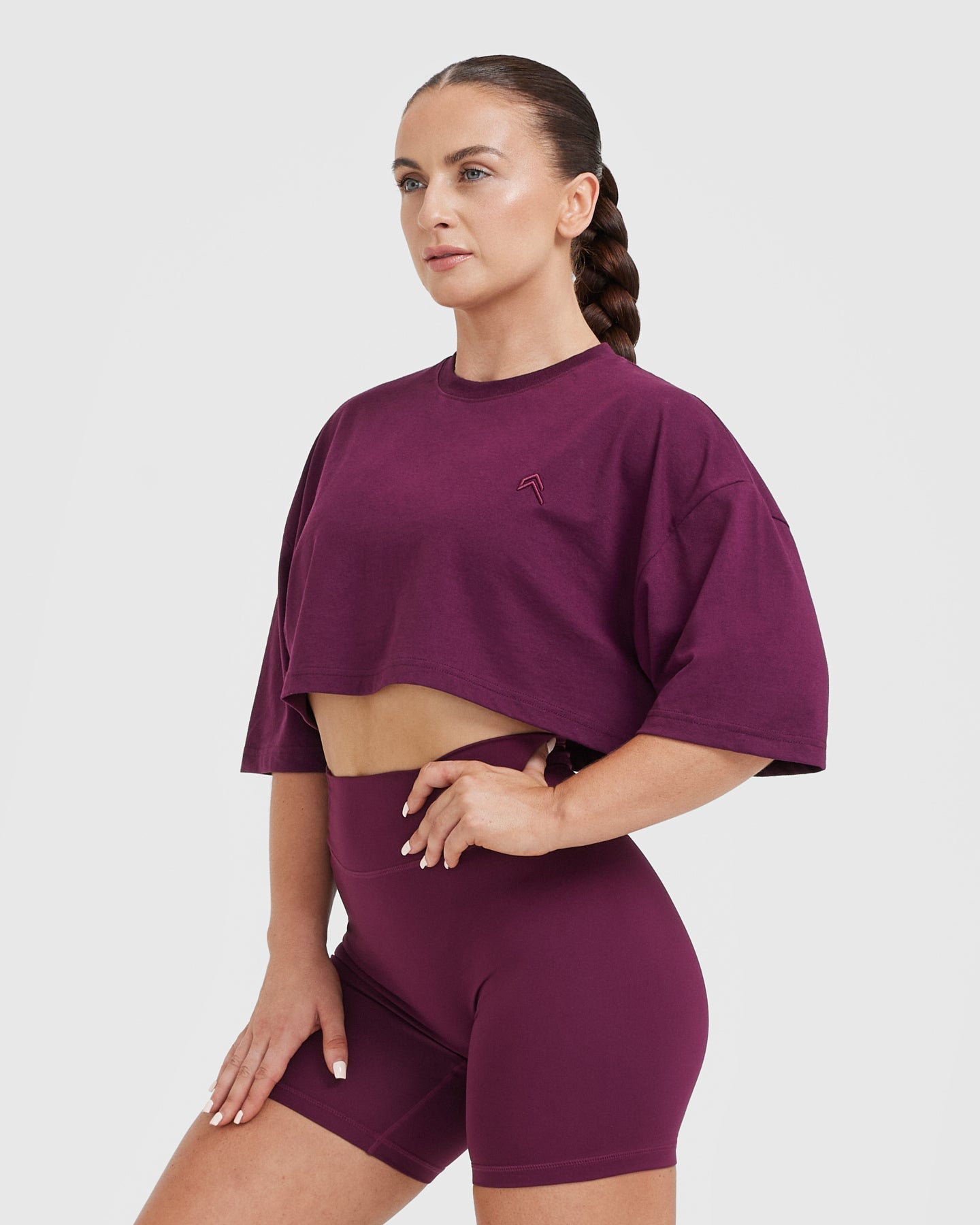 Classic Relaxed Crop Lightweight T-Shirt | Ripe Fig - Image 3