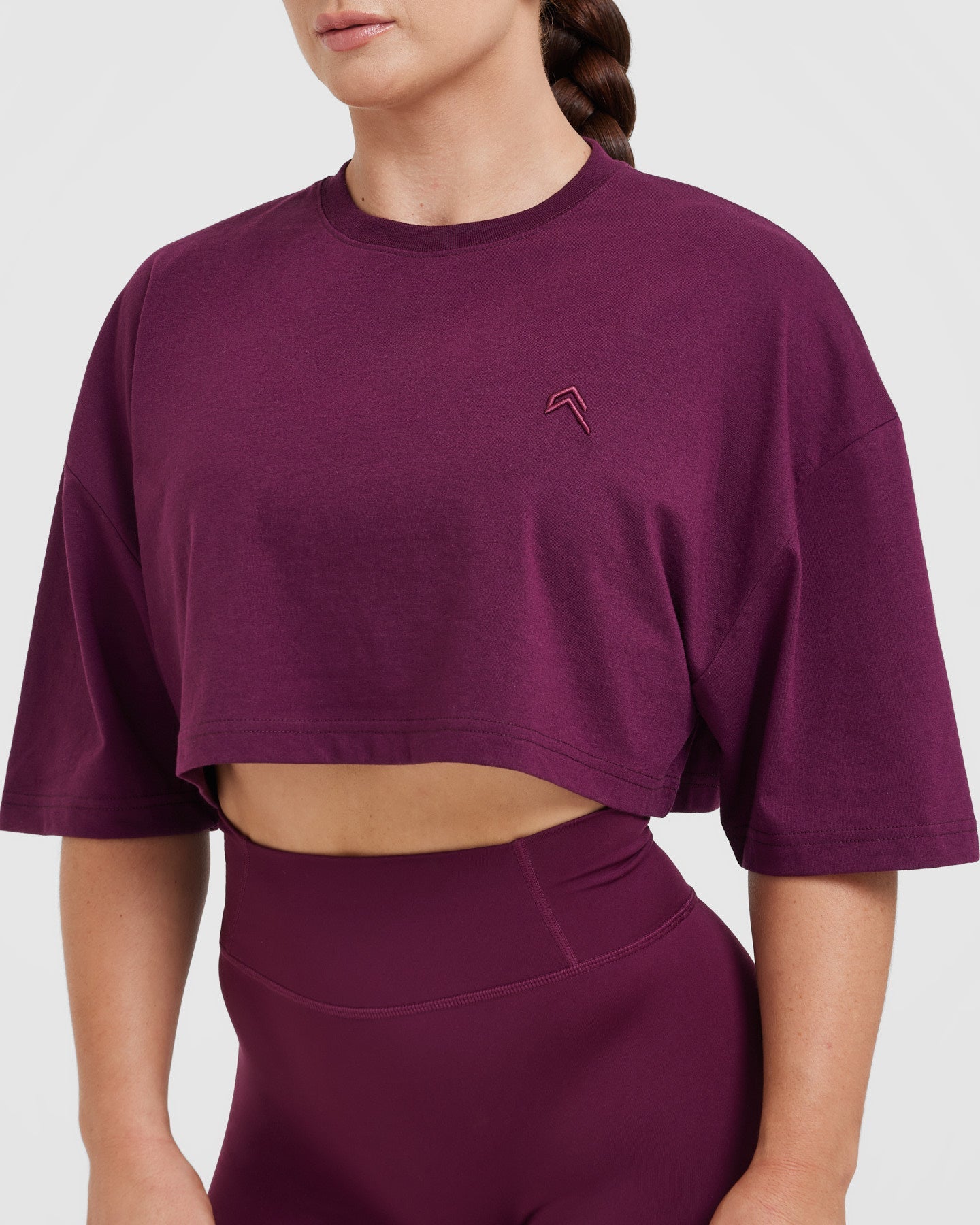 Classic Relaxed Crop Lightweight T-Shirt | Ripe Fig - Image 4
