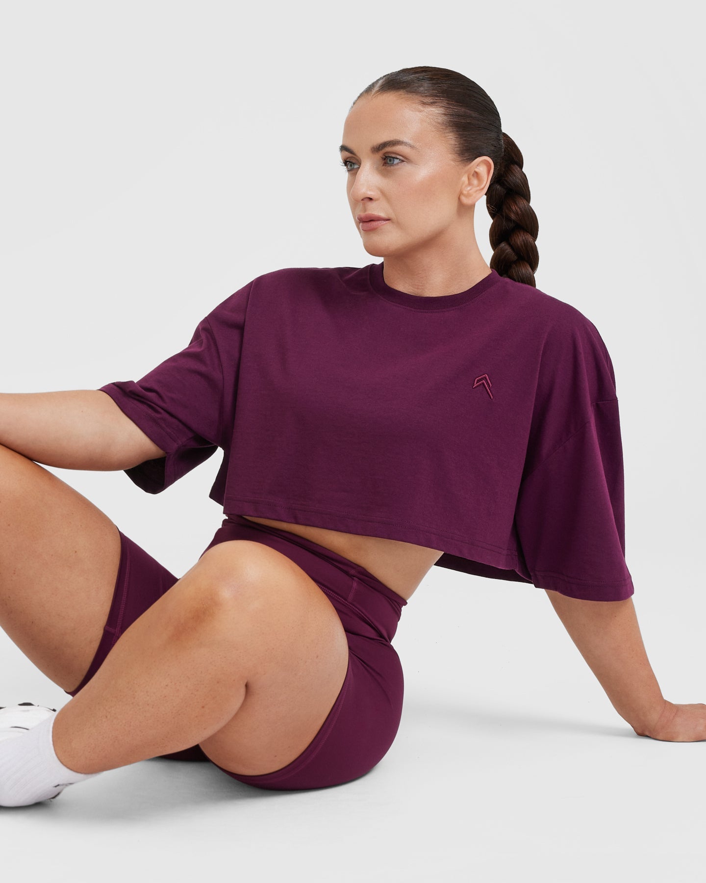 Classic Relaxed Crop Lightweight T-Shirt | Ripe Fig - Image 6