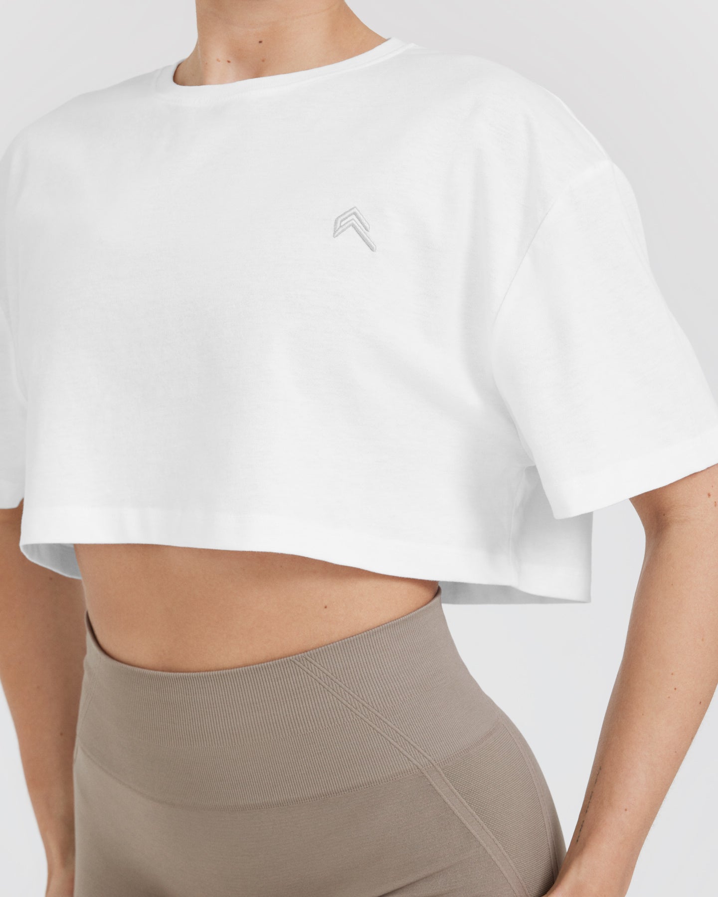 Classic Crop Lightweight T-Shirt | White - Image 5