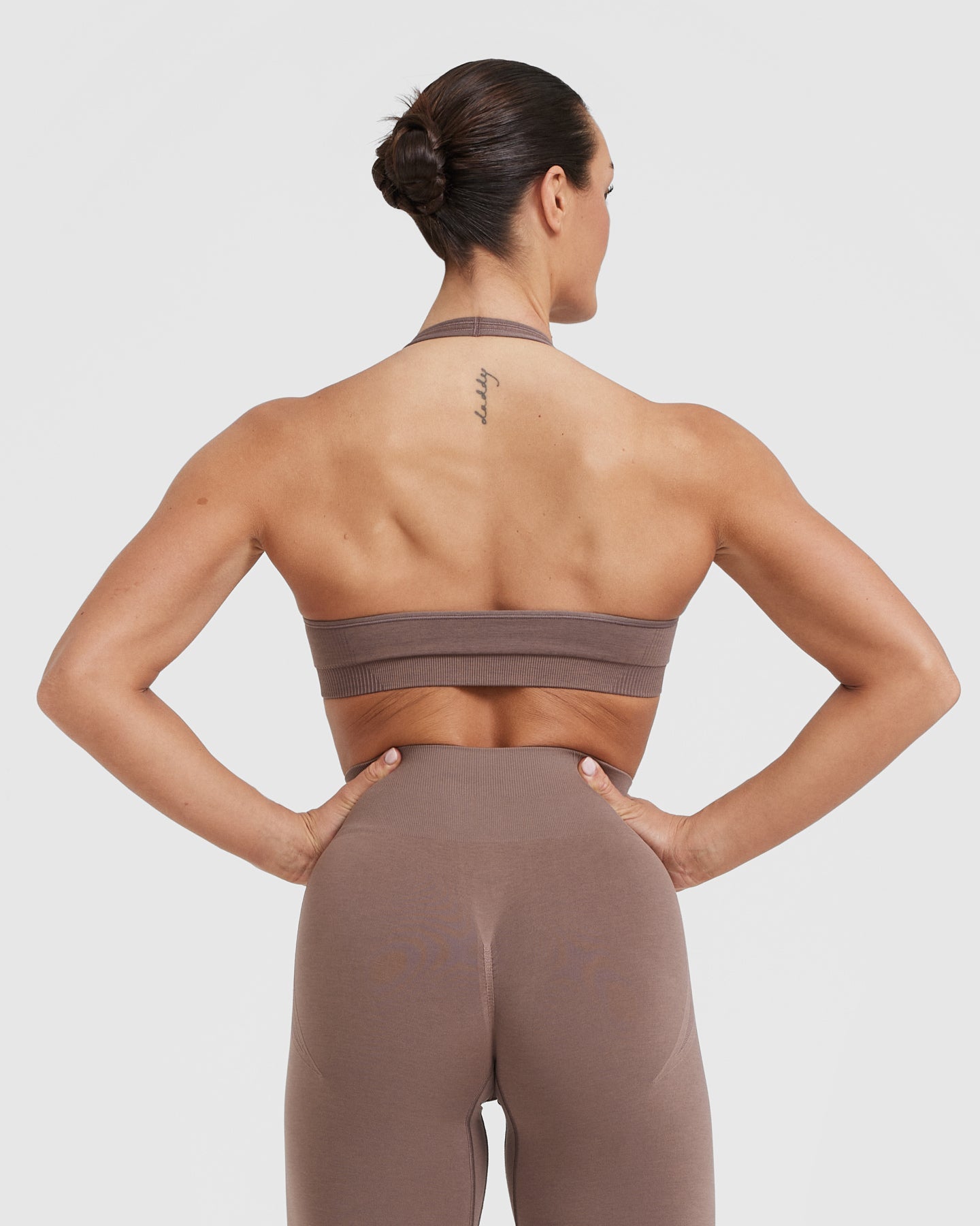 Alternative view of Classic Seamless 2.0 Halter Neck Bralette | Cool Brown Marl