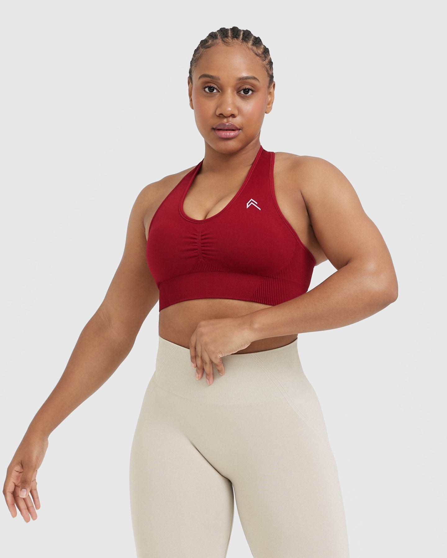 Classic Seamless 2.0 V Neck Bralette | Red Wine Marl