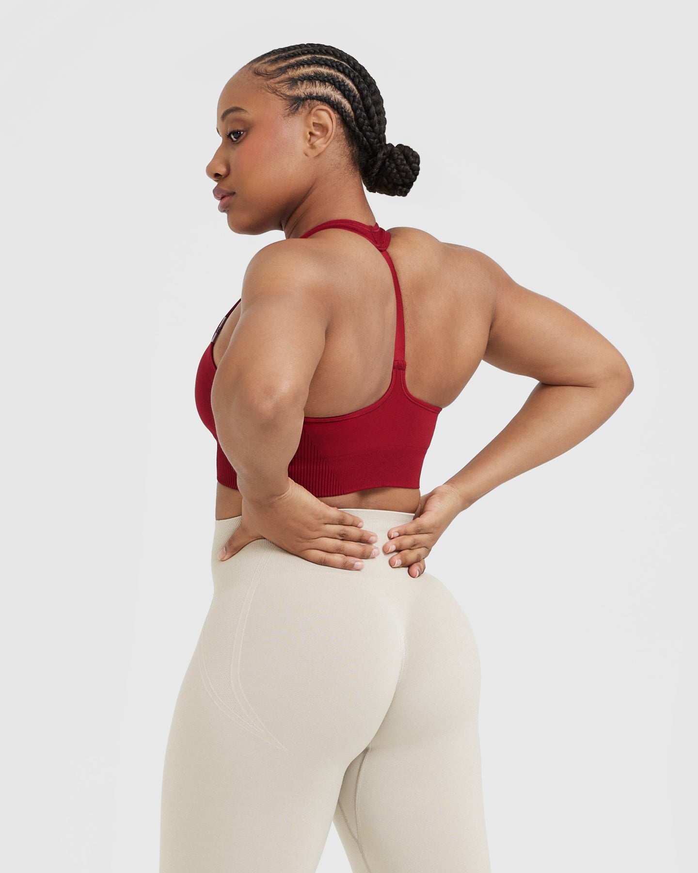 Alternative view of Classic Seamless 2.0 V Neck Bralette | Red Wine Marl