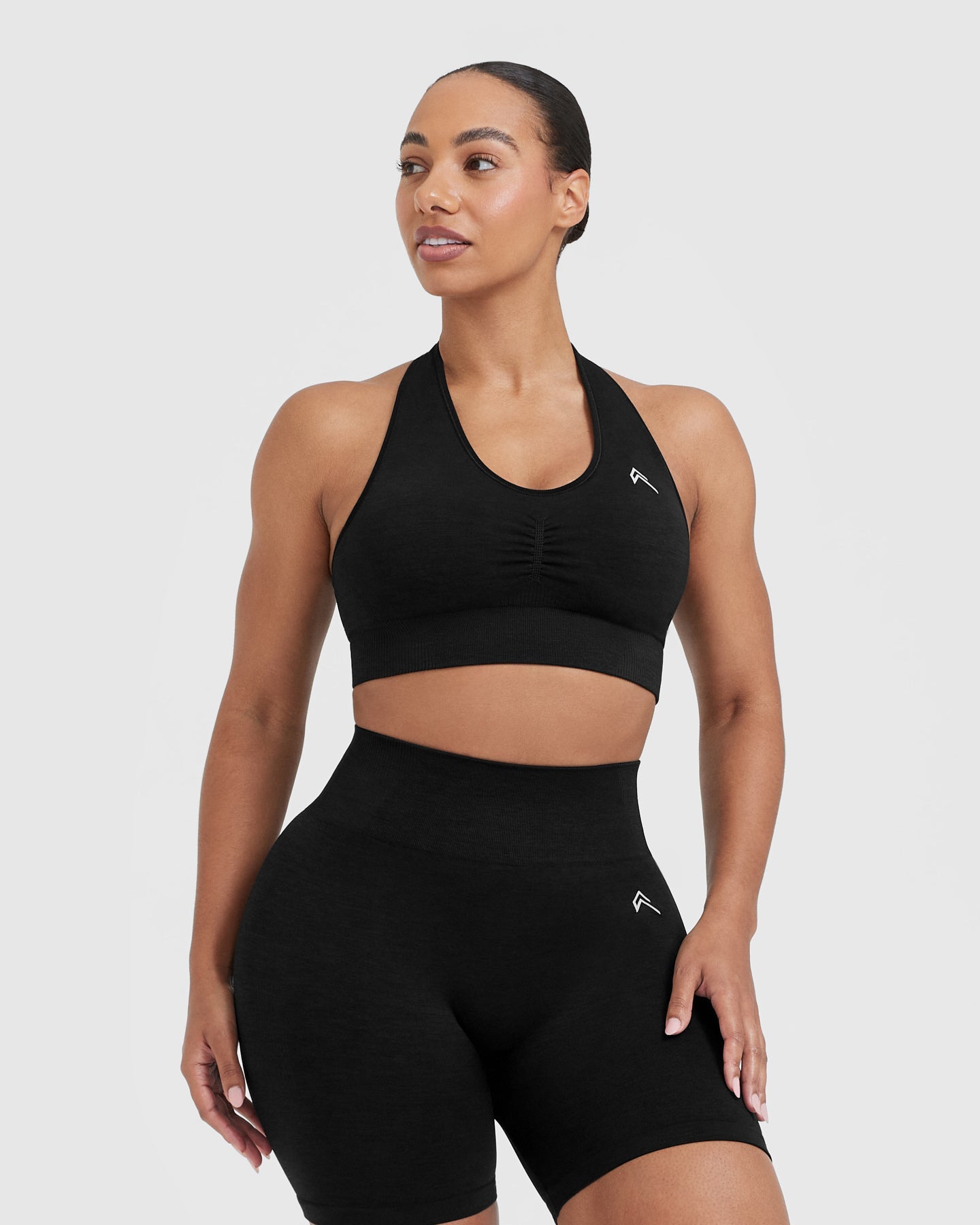 Classic Seamless 2.0 V Neck Bralette | Black Marl